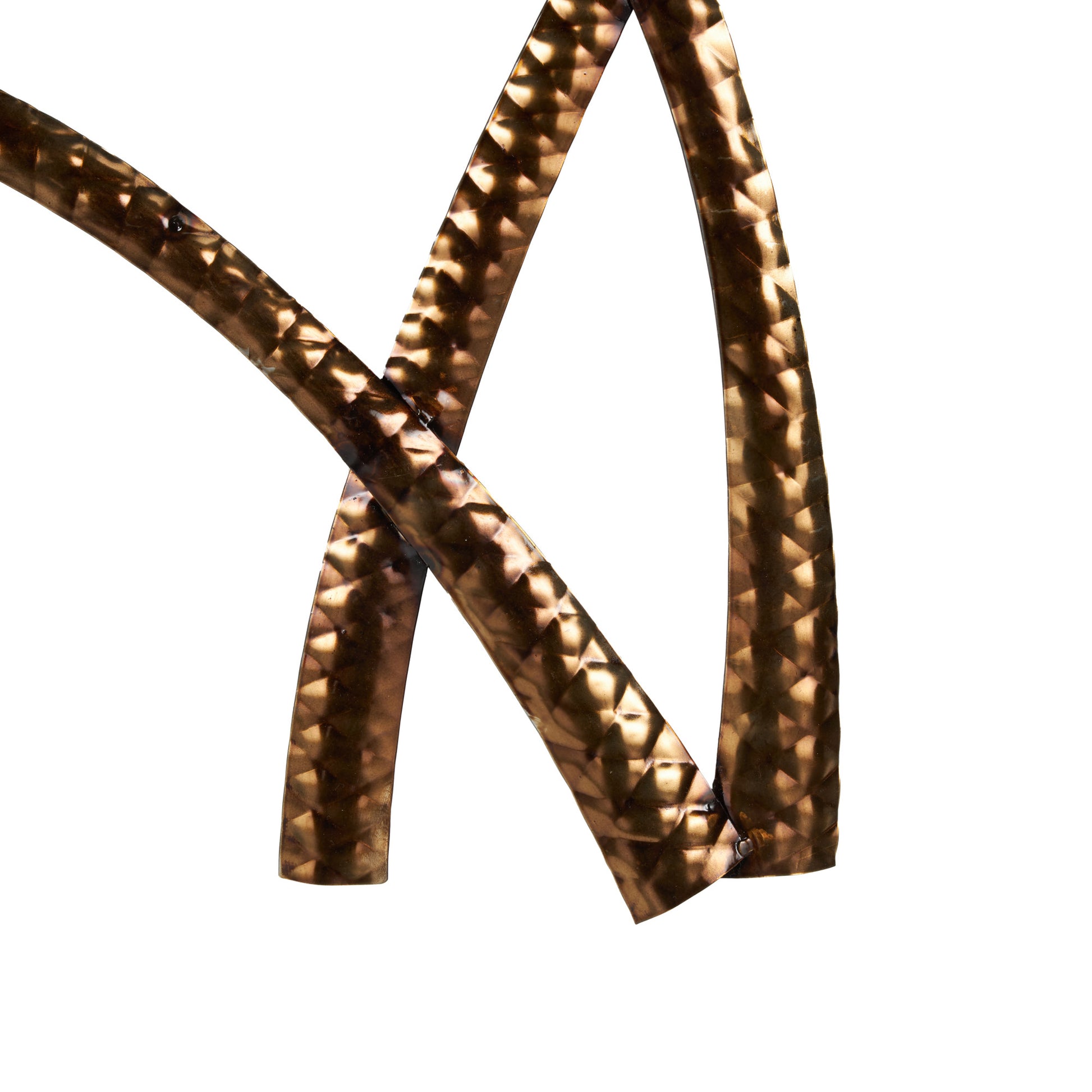 Tree Copper Stainless Steel Metal Slanted Home Wall Decor with Red and Yellow Accents