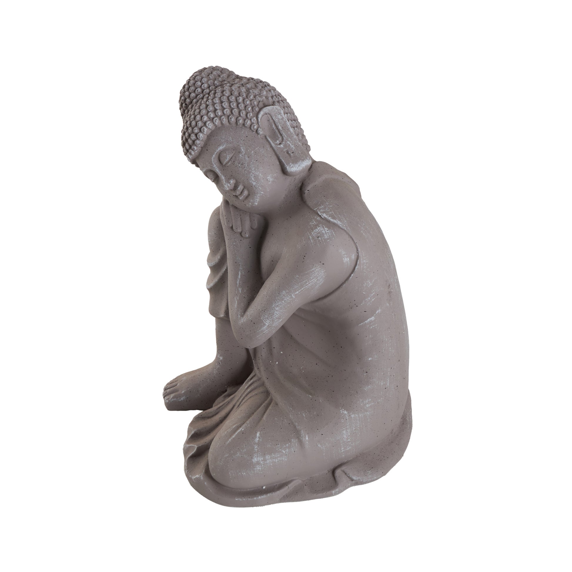 Buddha Gray Magnesium Oxide Indoor Outdoor Meditating Decorative Garden Sculpture