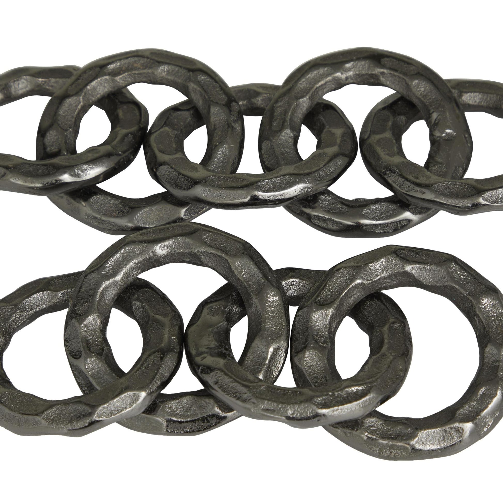 CosmoLiving by Cosmopolitan Set of 2 Chain Black Aluminum Metal Decorative Sculpture