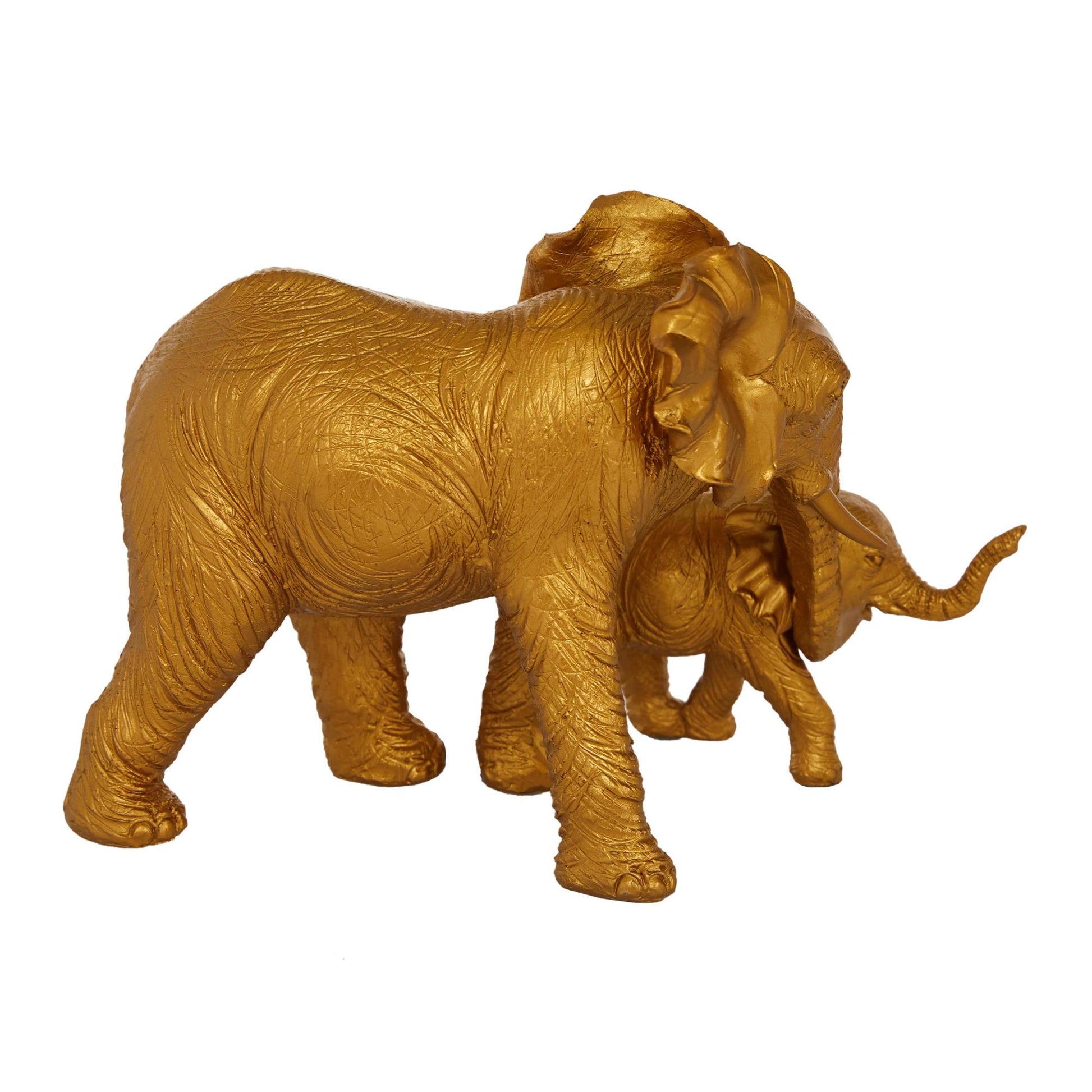 Elephant Gold Polyresin Decorative Sculpture