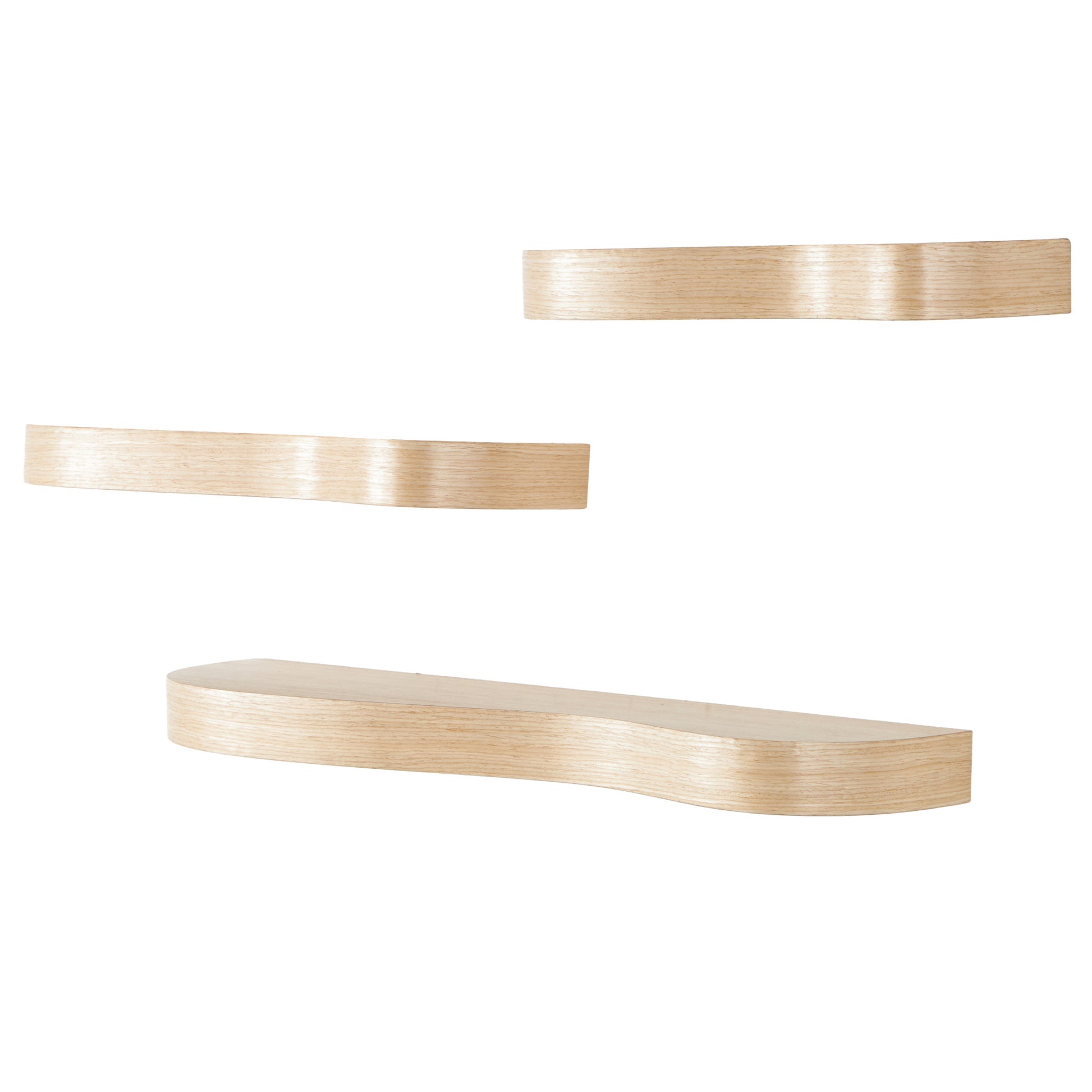Set of 3 Wood Handmade Room Wall Shelf with Various Sizes Set of 3 24", 20", 16"W