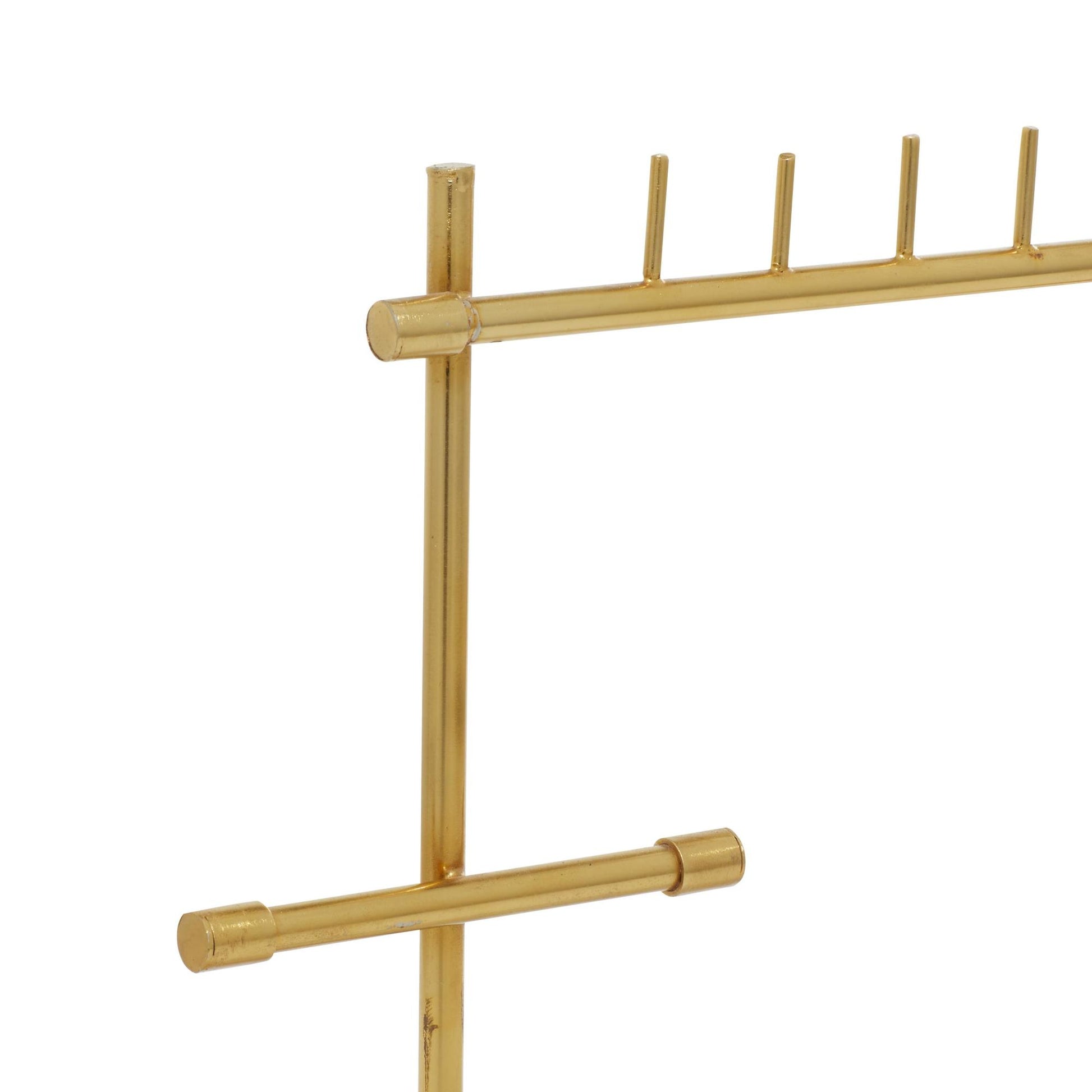 Gold Marble Display Jewelry Stand with Rectangular Base