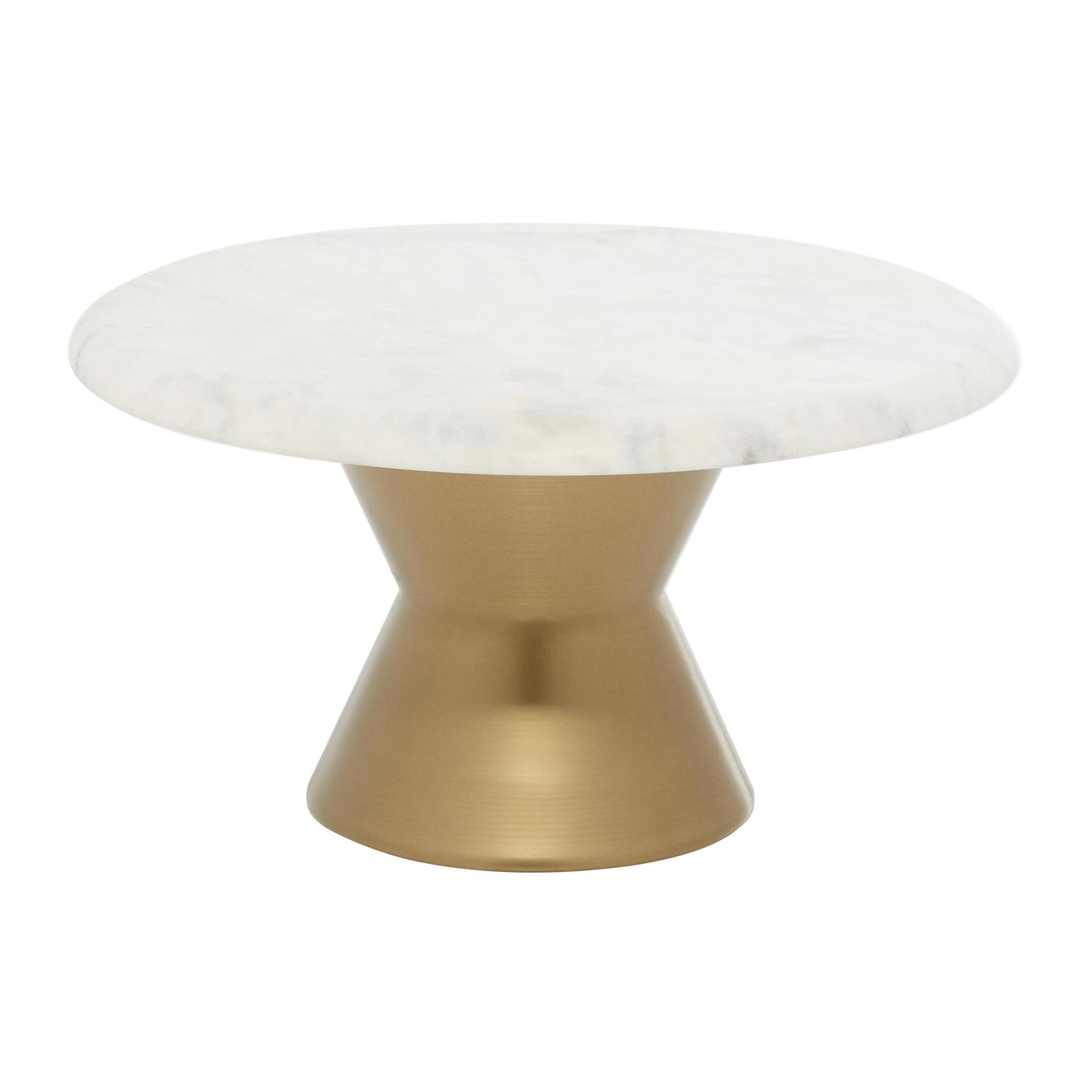 White Marble Decorative Cake Stand with Gold Base
