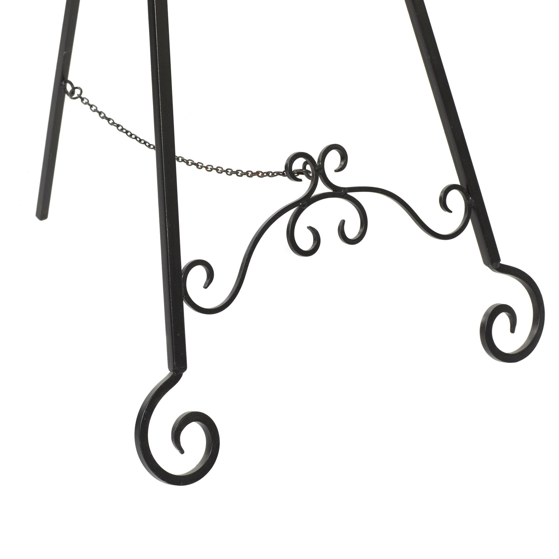 Scroll Black Metal Tall Adjustable Floor 3 Tier Display Easel