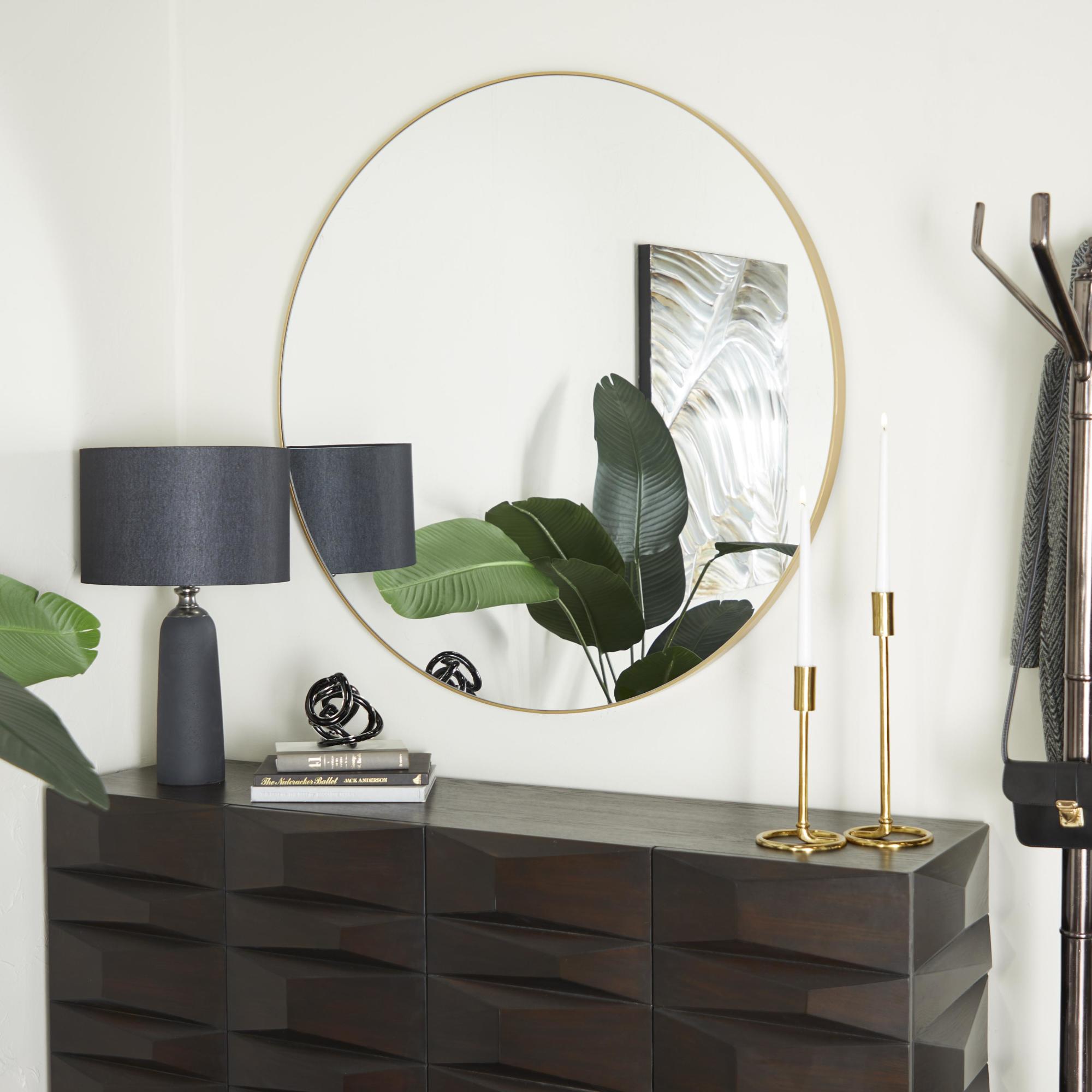 Wooden Room Wall Mirror with Thin Frame