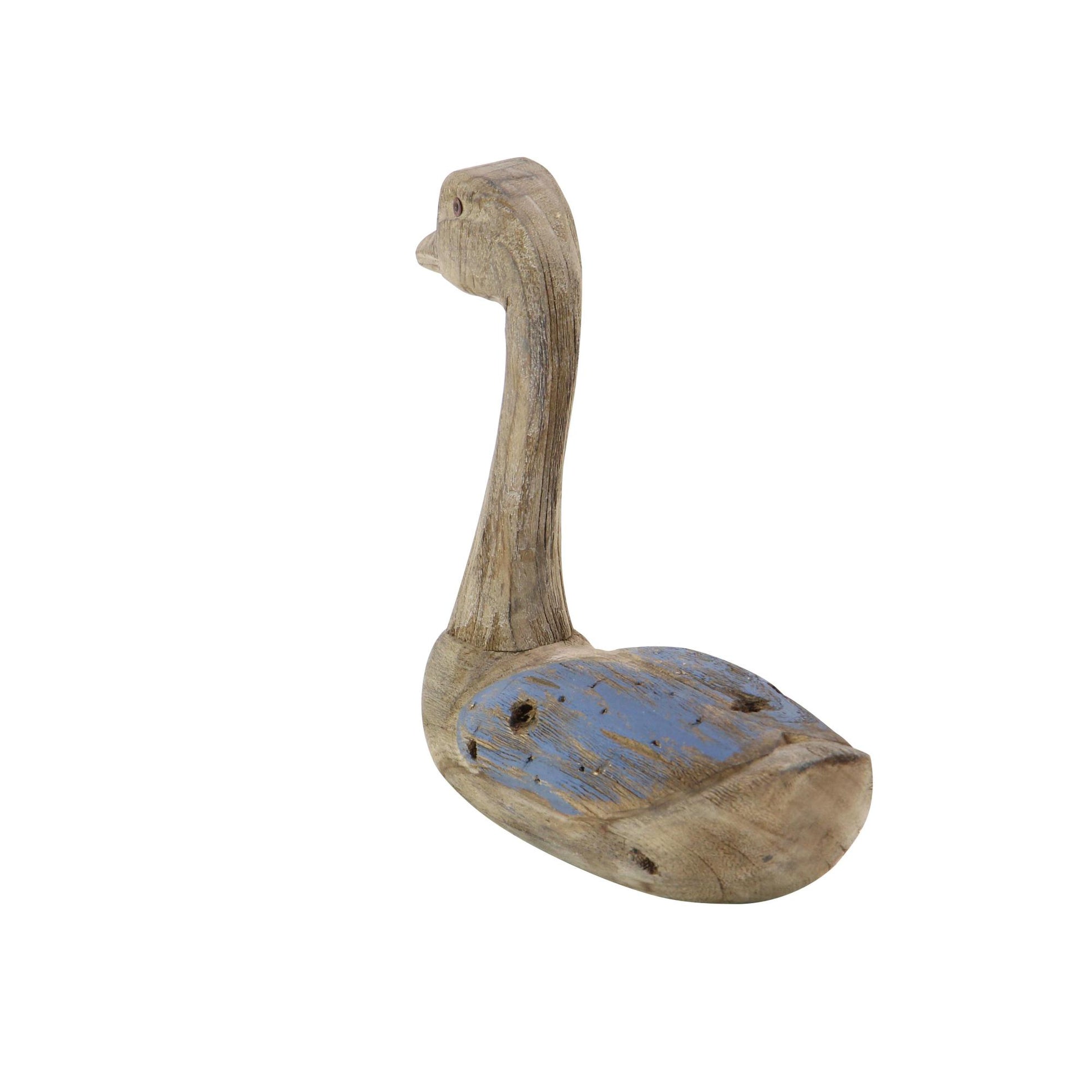 Set of 2 Duck Wood Decorative Garden Sculpture