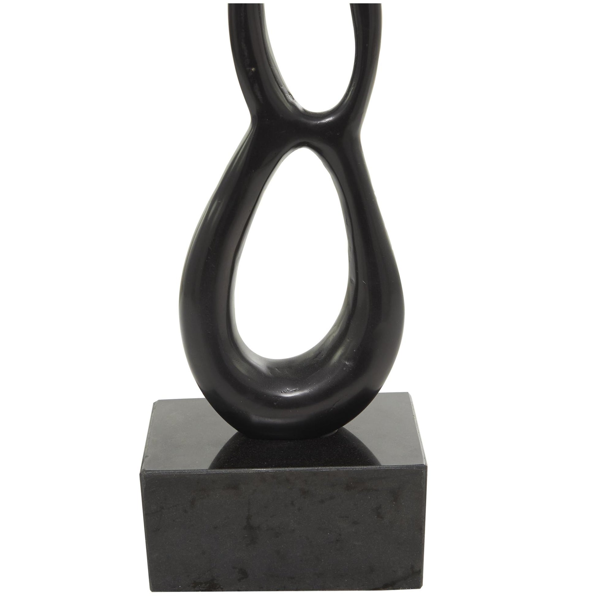 Abstract Aluminum Metal Tall Linked Floor Decorative Sculpture with Black Base