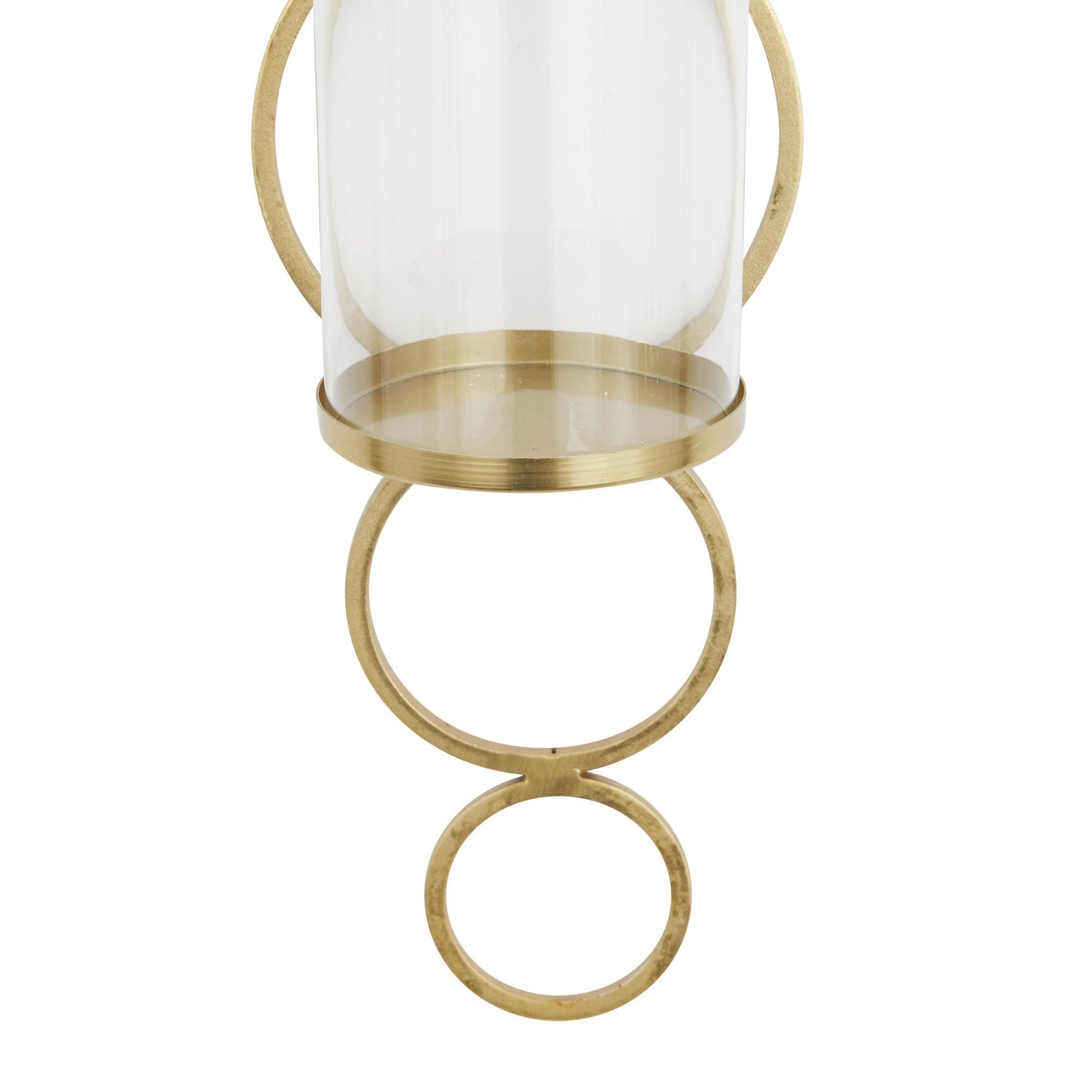 CosmoLiving by Cosmopolitan Metal Single Candle Indoor Outdoor Wall Sconce with Glass Holder