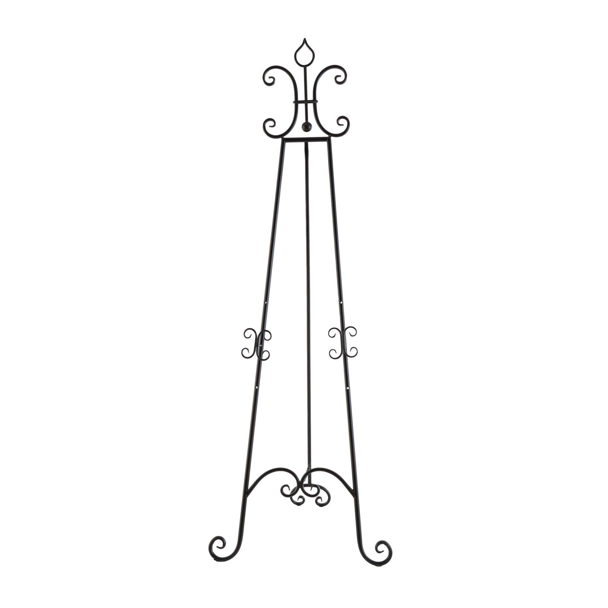 Scroll Black Metal Extra Large Adjustable 3 Tier Display Easel with Chain Support