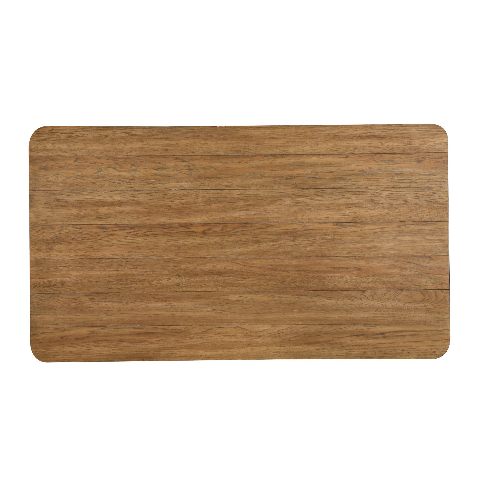 White Wood Lift Top Hidden Storage 4 Drawer Living Room Coffee Table with Brown Wood Tabletop and Black Round Knobs