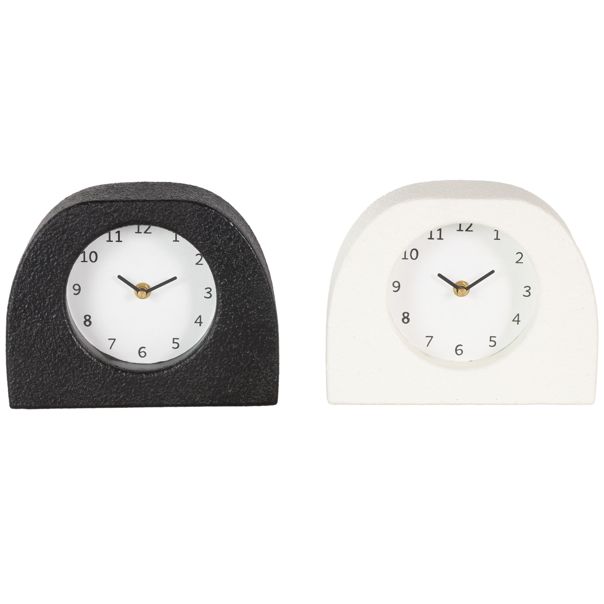 Set of 2 Multi Colored Metal Textured Decorative Clock with Gold Accents