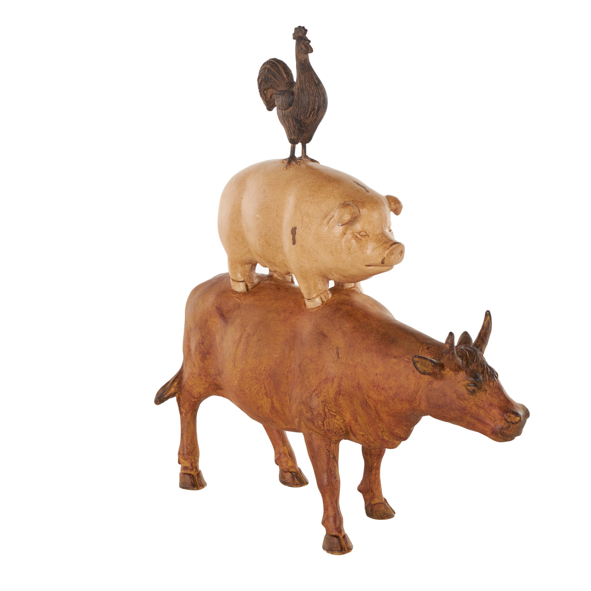 Farm Animals Resin Stacked Decorative Sculpture