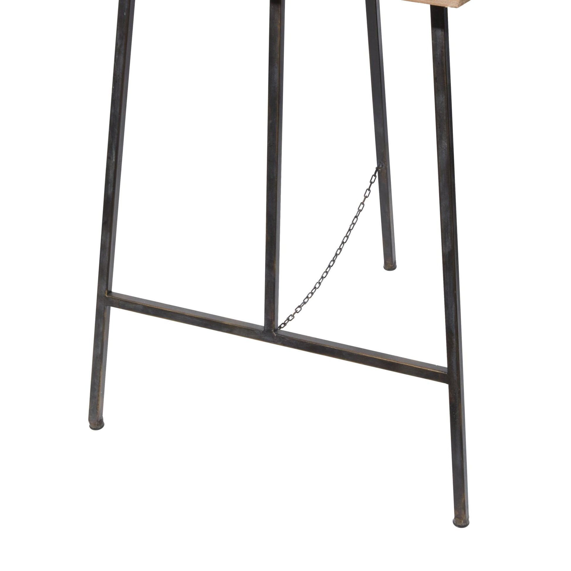 Black Metal Large Adjustable Display Easel with Chain Support and Wood Tray