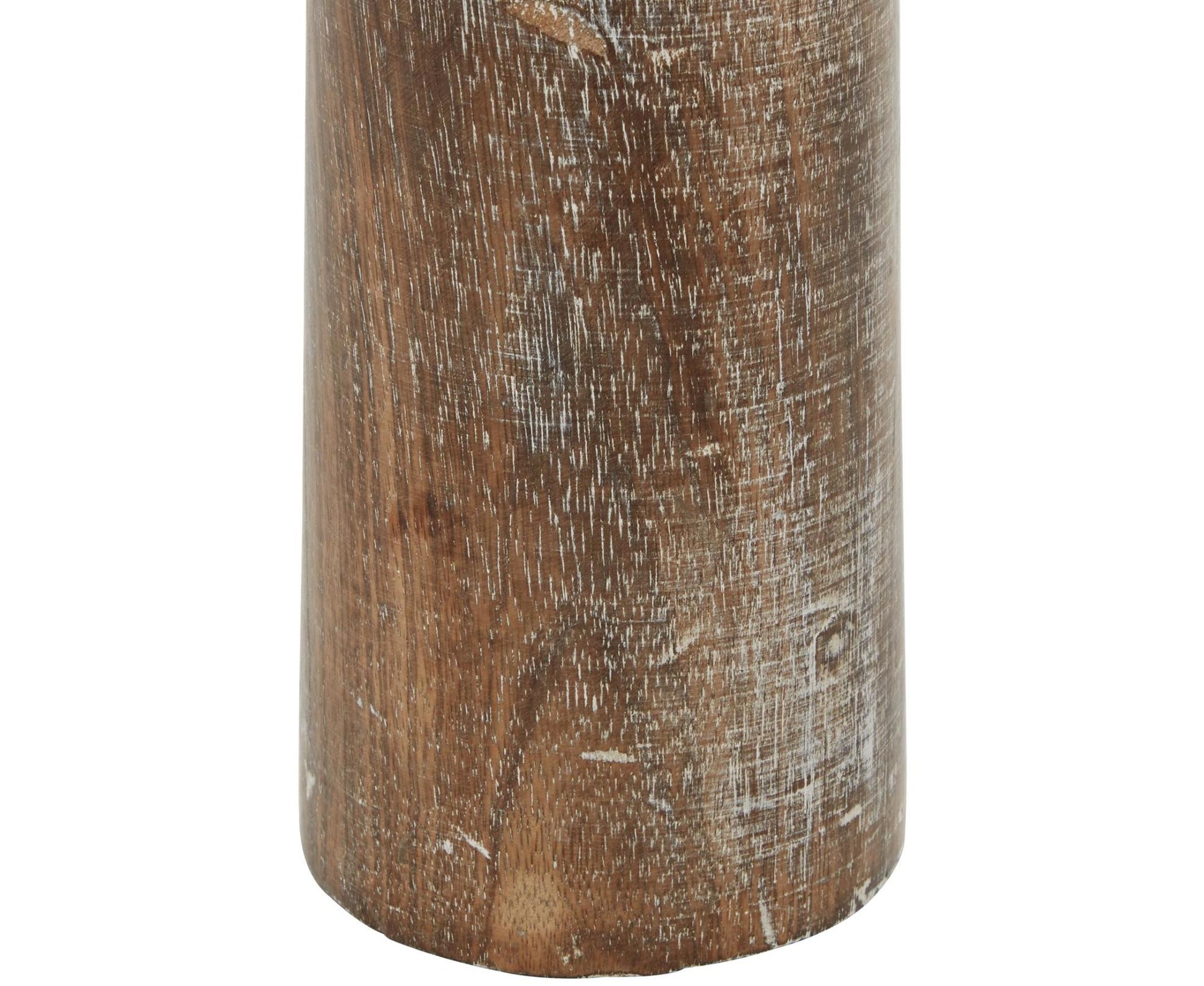 Set of 3 Floral Mango Wood Handmade Vine Decorative Candle Holder with Whitewashed Cream Backing