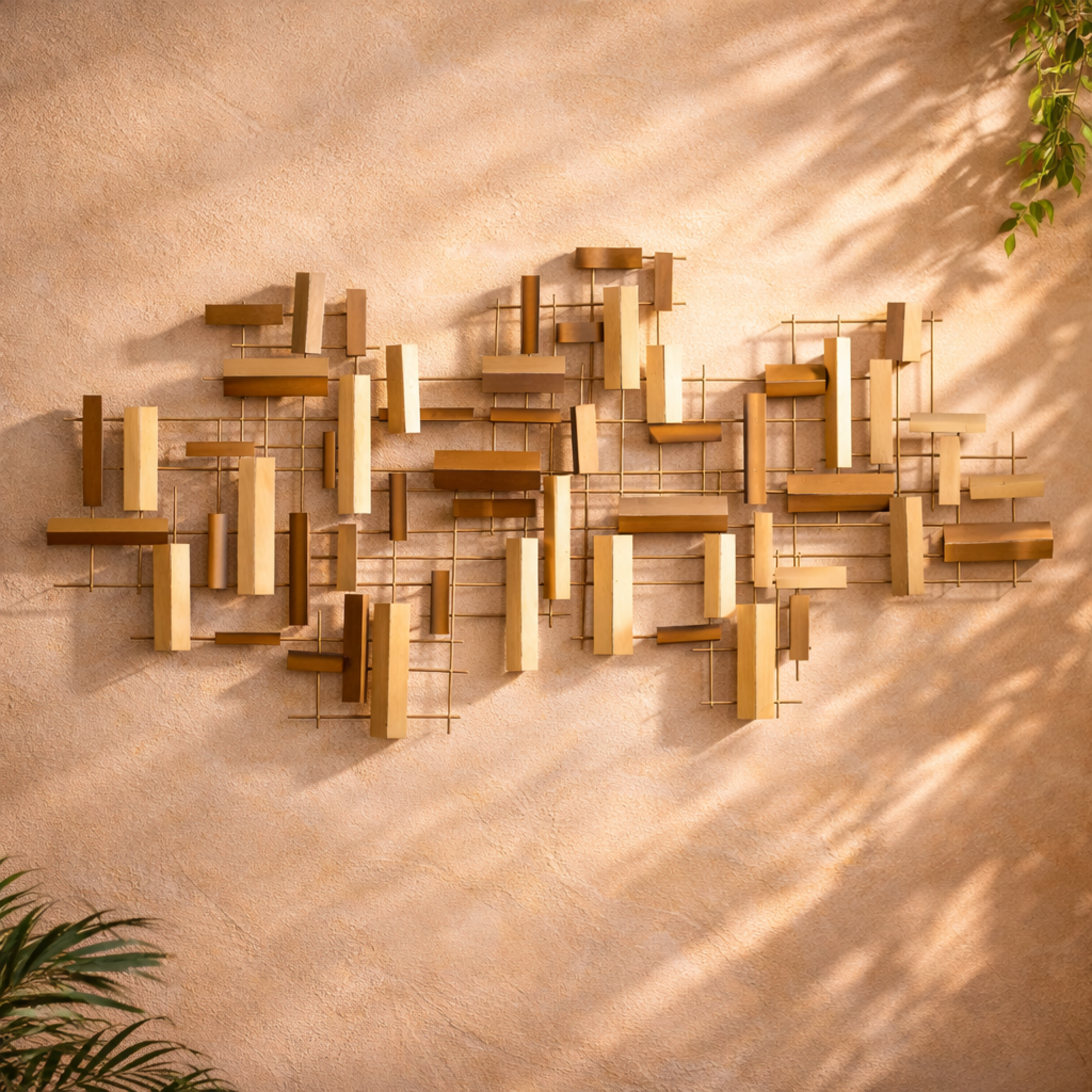 CosmoLiving by Cosmopolitan Geometric Metal 3D Stripes Home Wall Decor