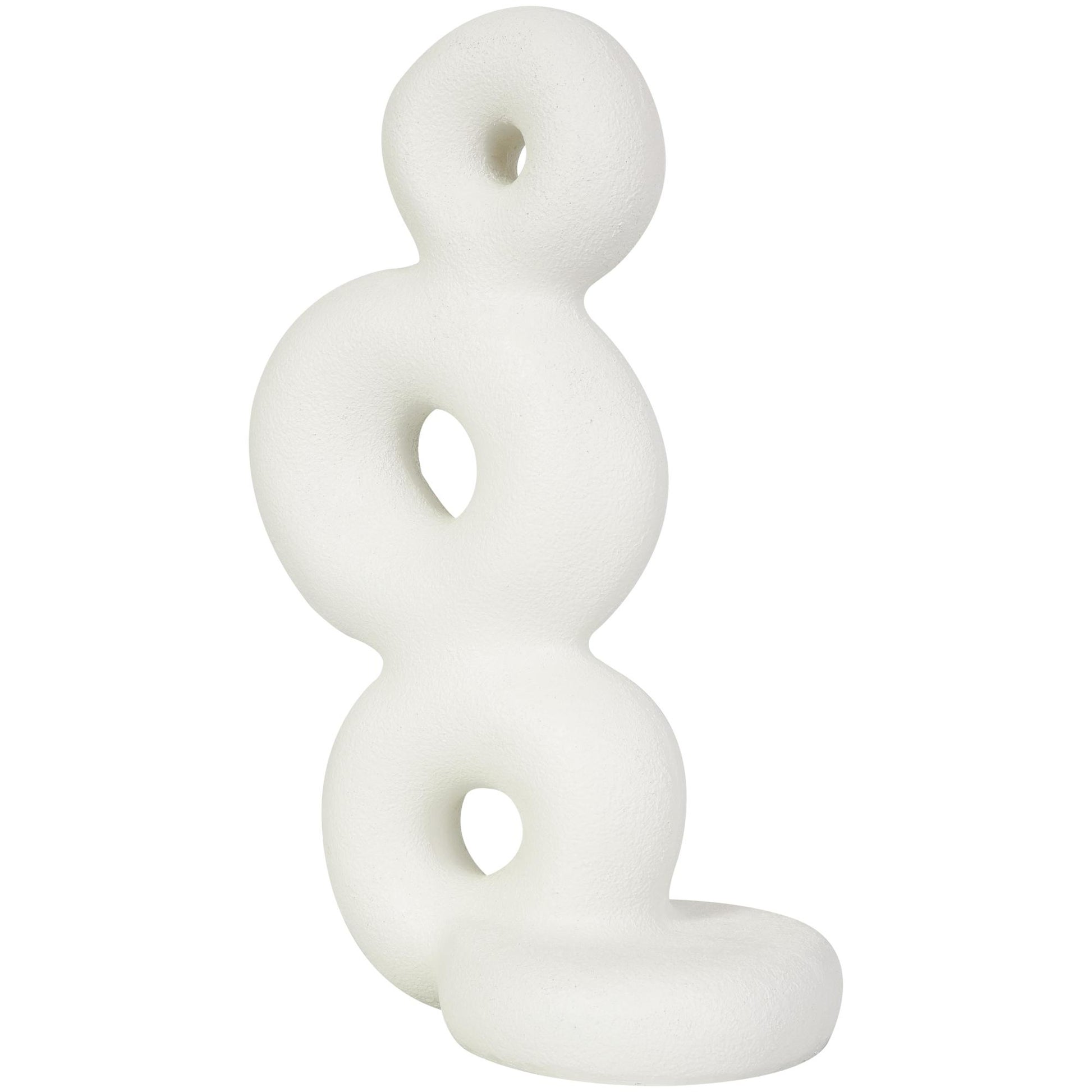 Abstract White Resin Stacked Circle Ring Decorative Sculpture