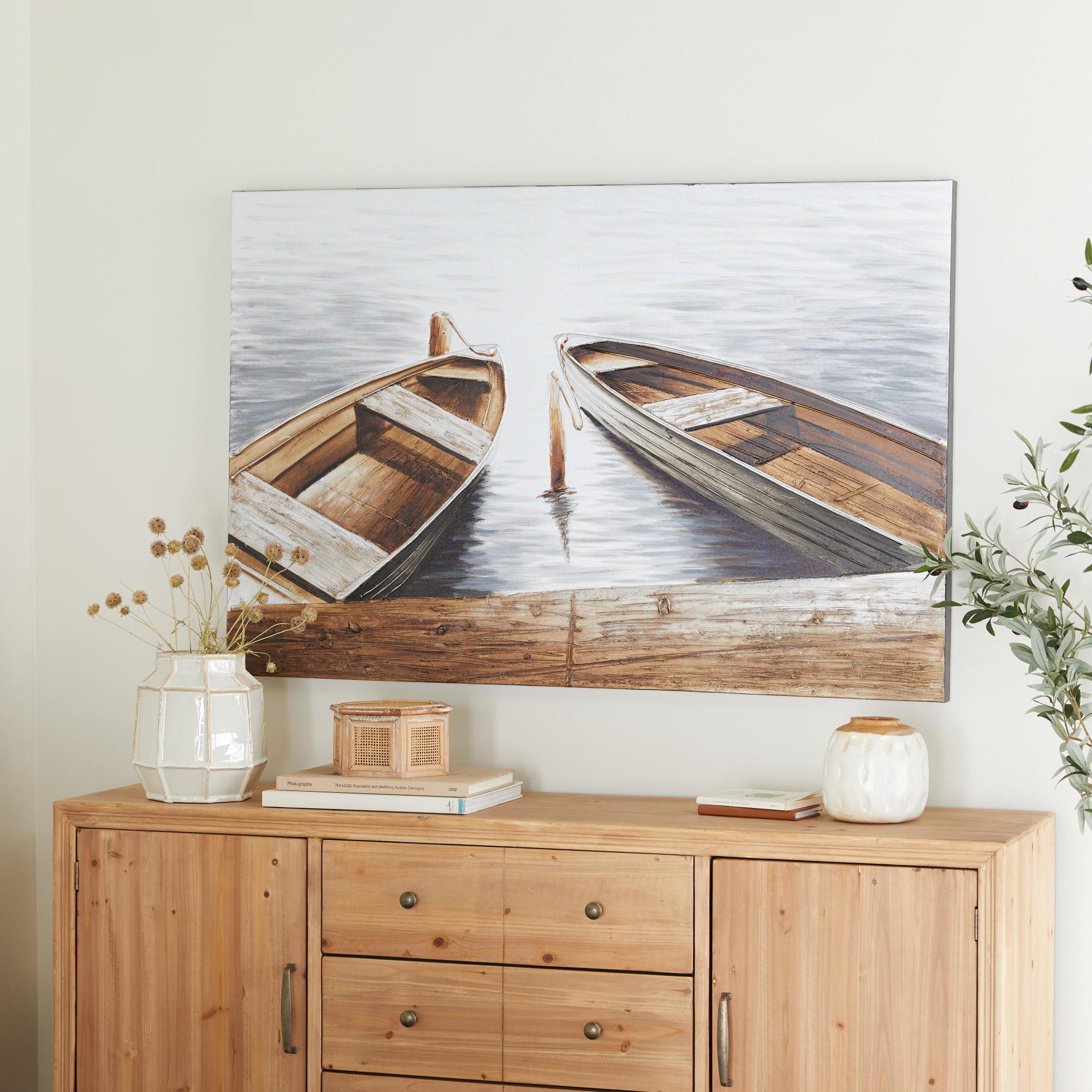 Sail Boat Brown Canvas Decorative Wall Art