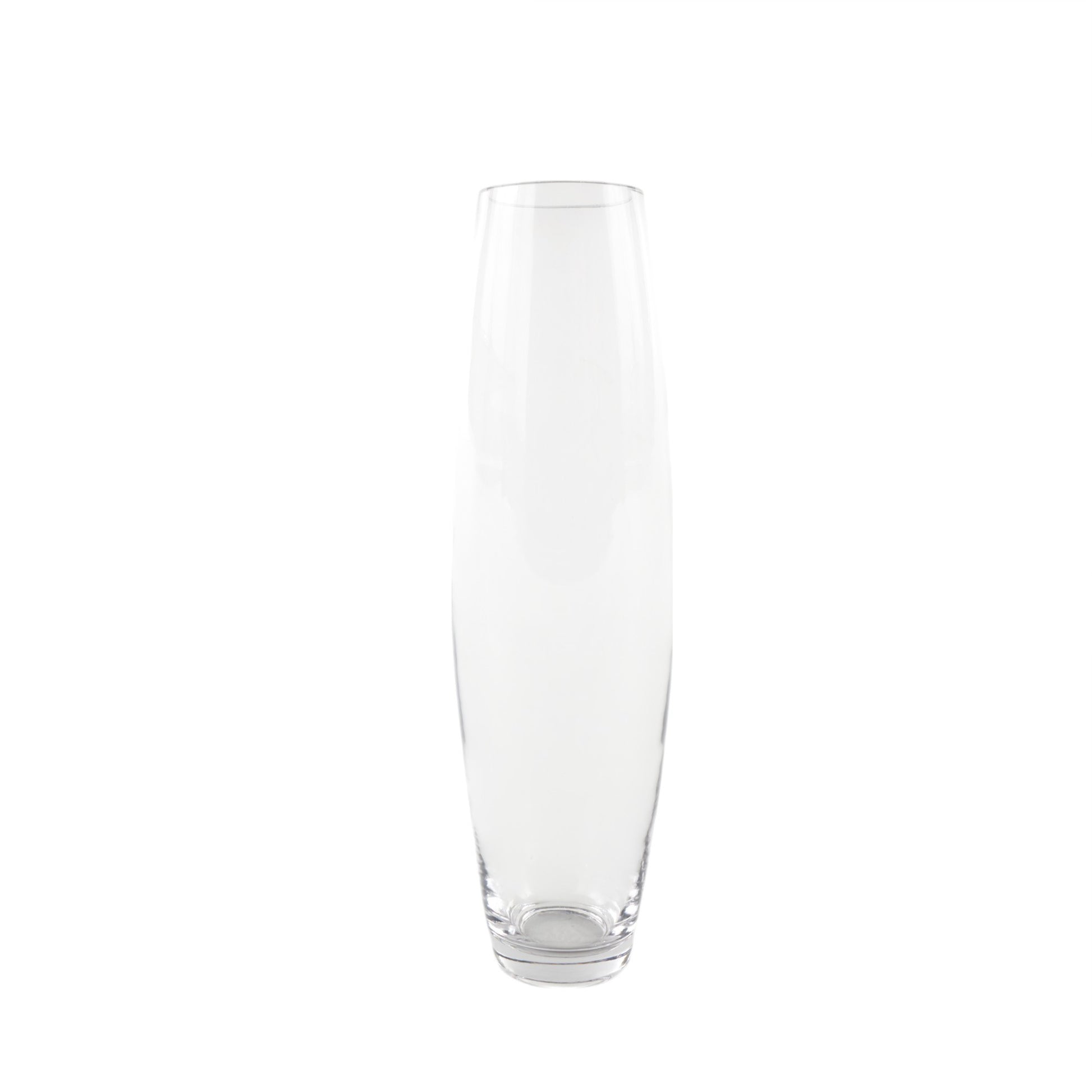 Clear Glass Tall Slanted Decorative Vase