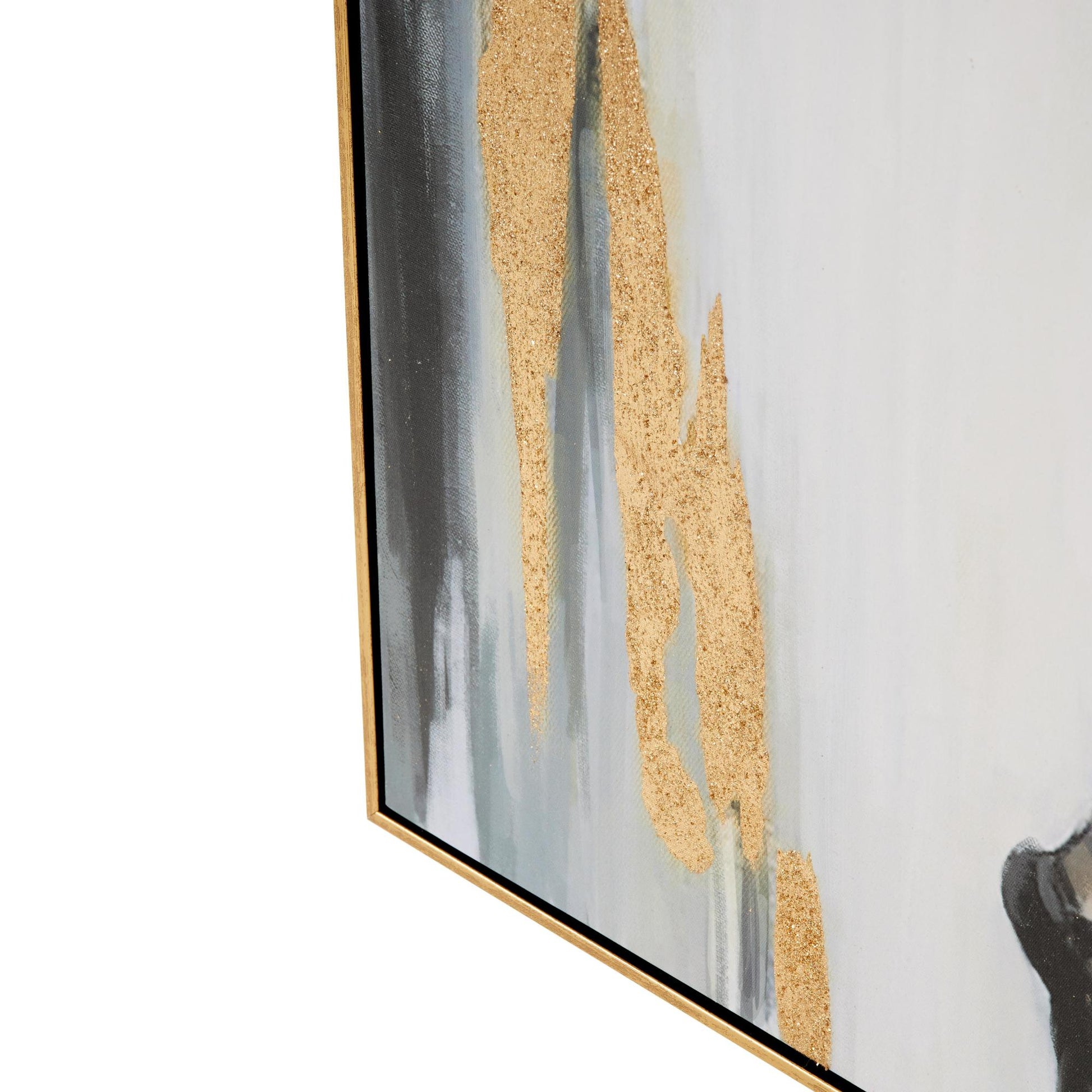 Dancer Gold Canvas Ballet Living Room Framed Wall Art with Black and Gold Foil Accents