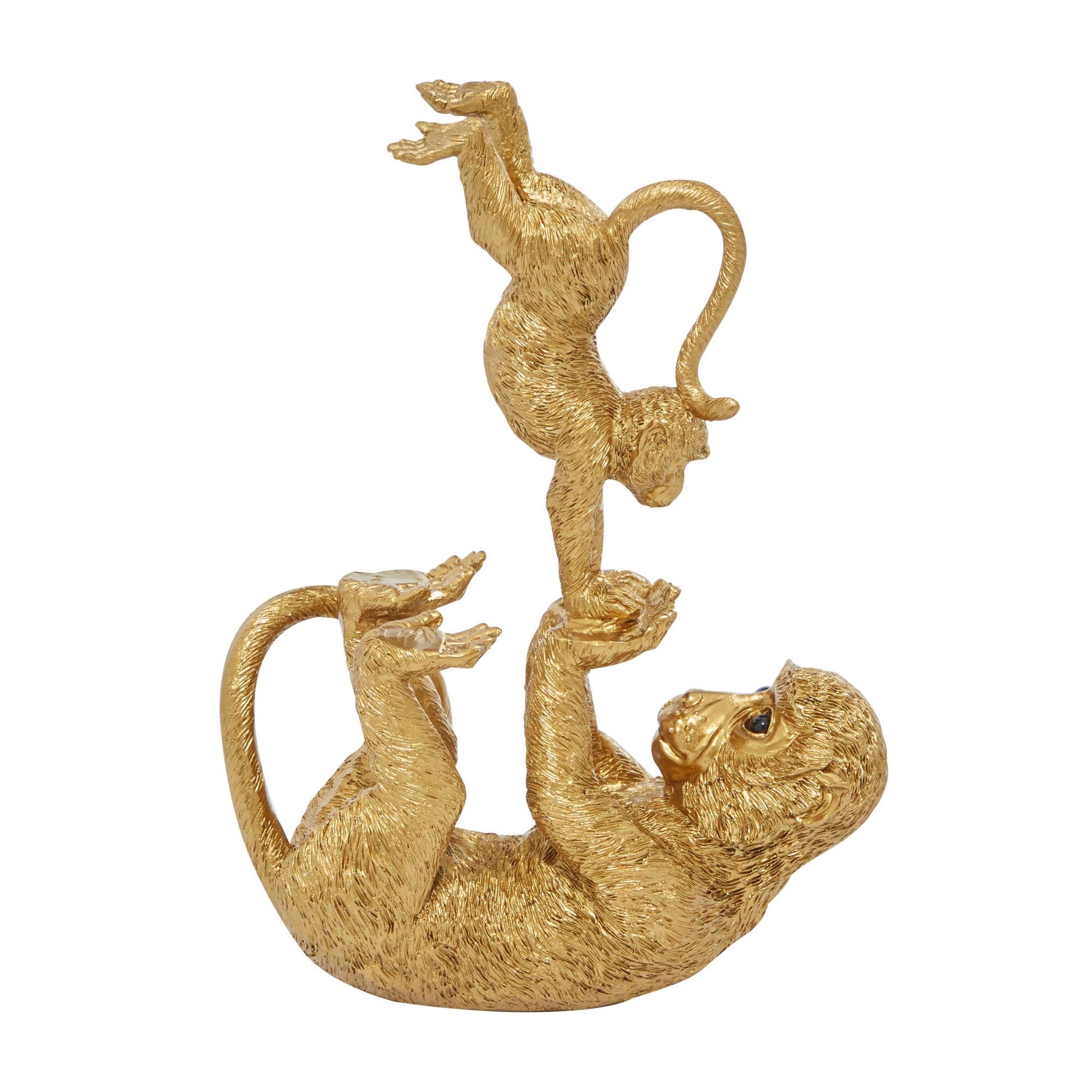 Monkey Gold Polyresin Decorative Sculpture