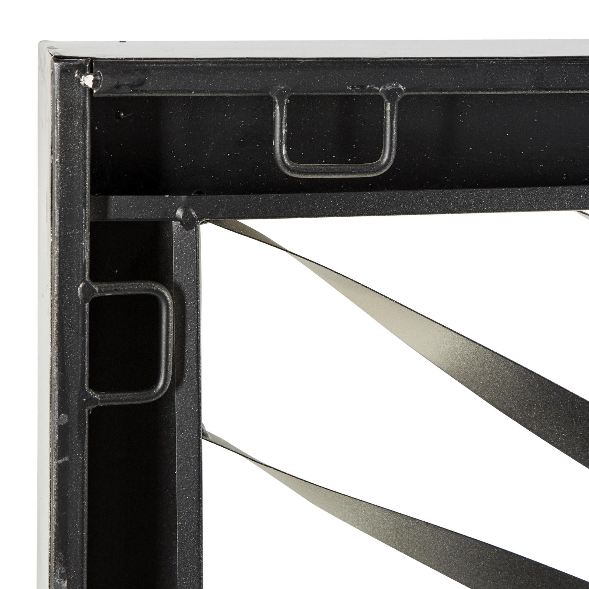 Sunburst Silver Metal Coiled Ribbon Home Wall Decor with Black Frame