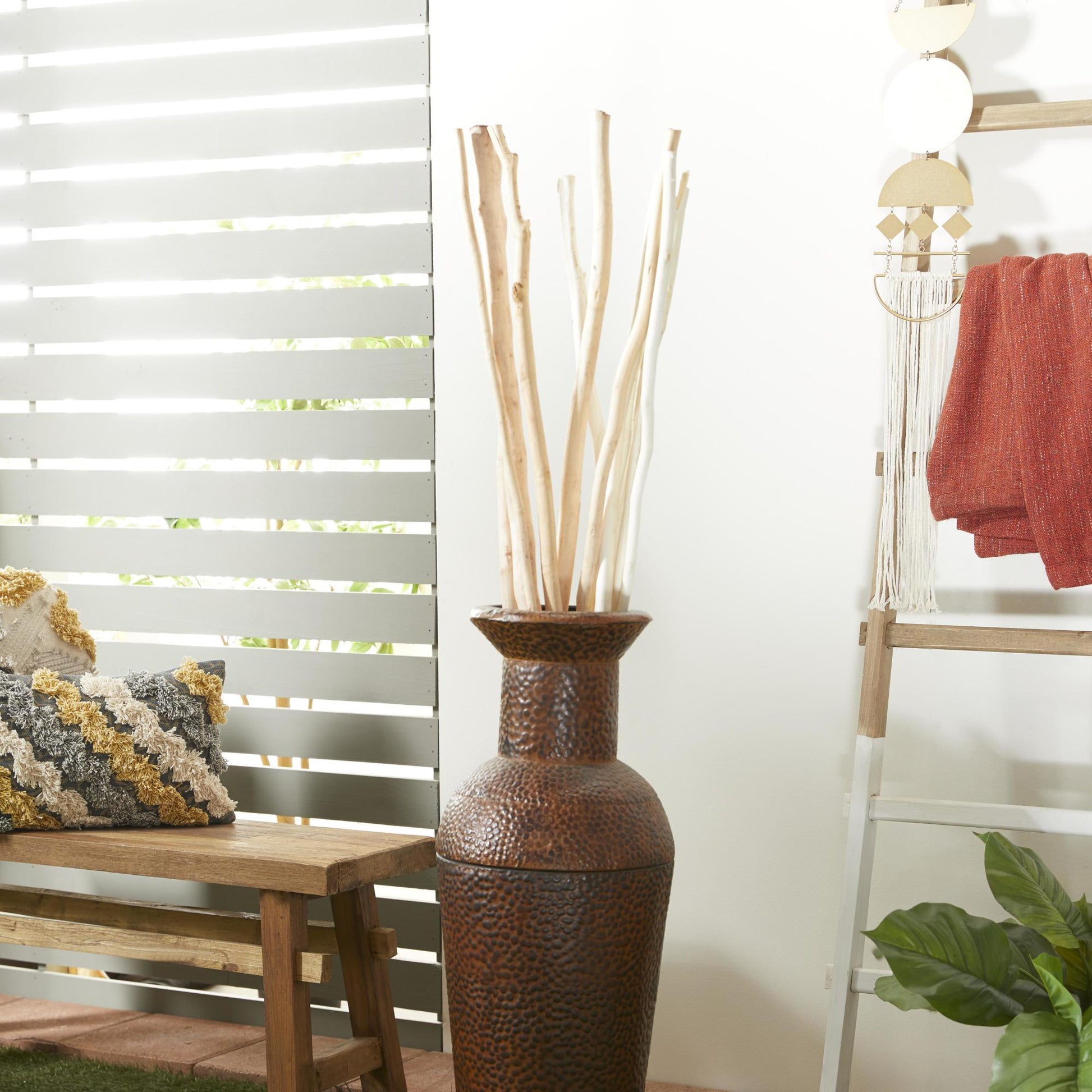 Set of 2 Pigeon pea White Dried Plant Tall Sticks Home Decor Natural Foliage