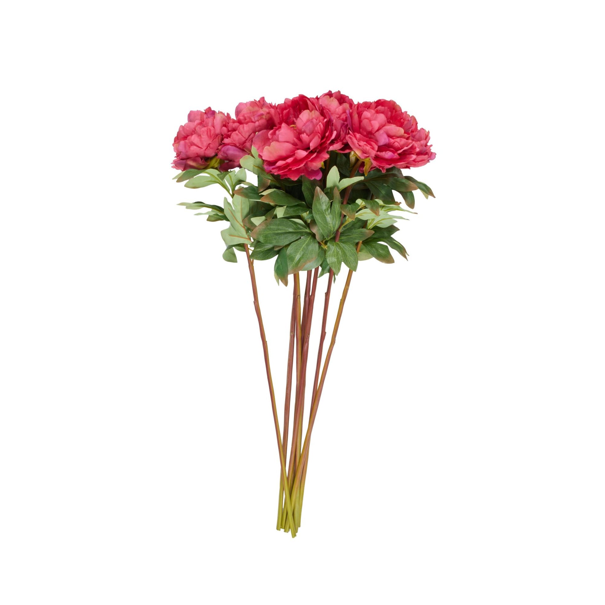 Set of 8 Peony Pink Faux Foliage Tall Indoor Outdoor Artificial Flower Stem