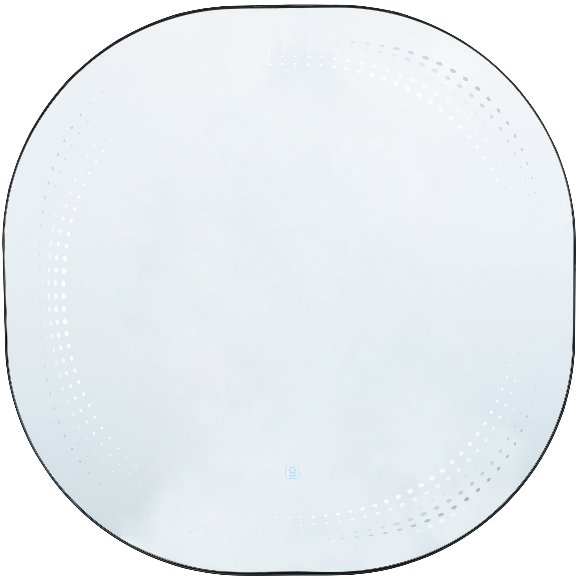 Silver Glass LED Room Wall Mirror with Speckled Pattern