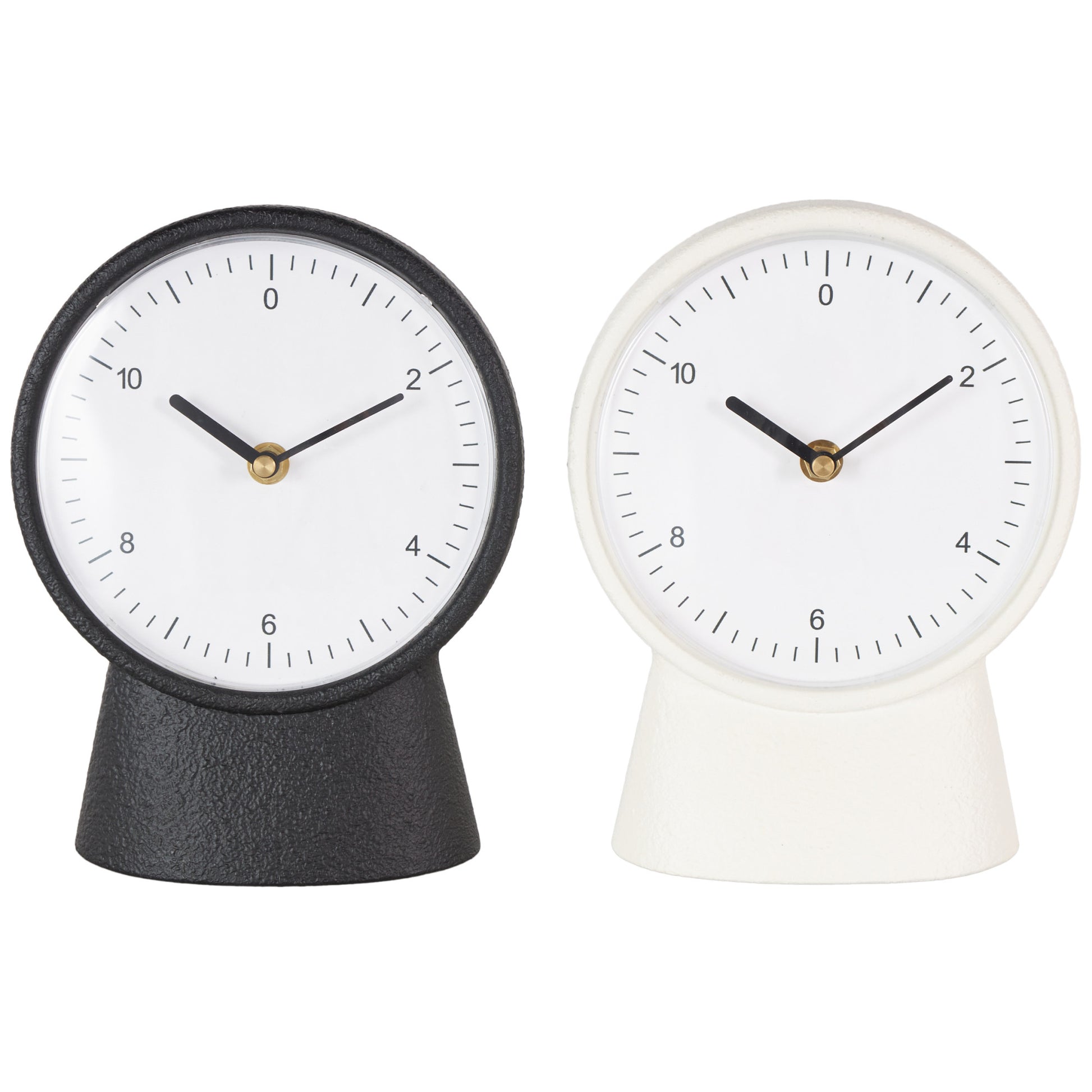 Set of 2 Multi Colored Metal Textured Decorative Clock with Gold Accents