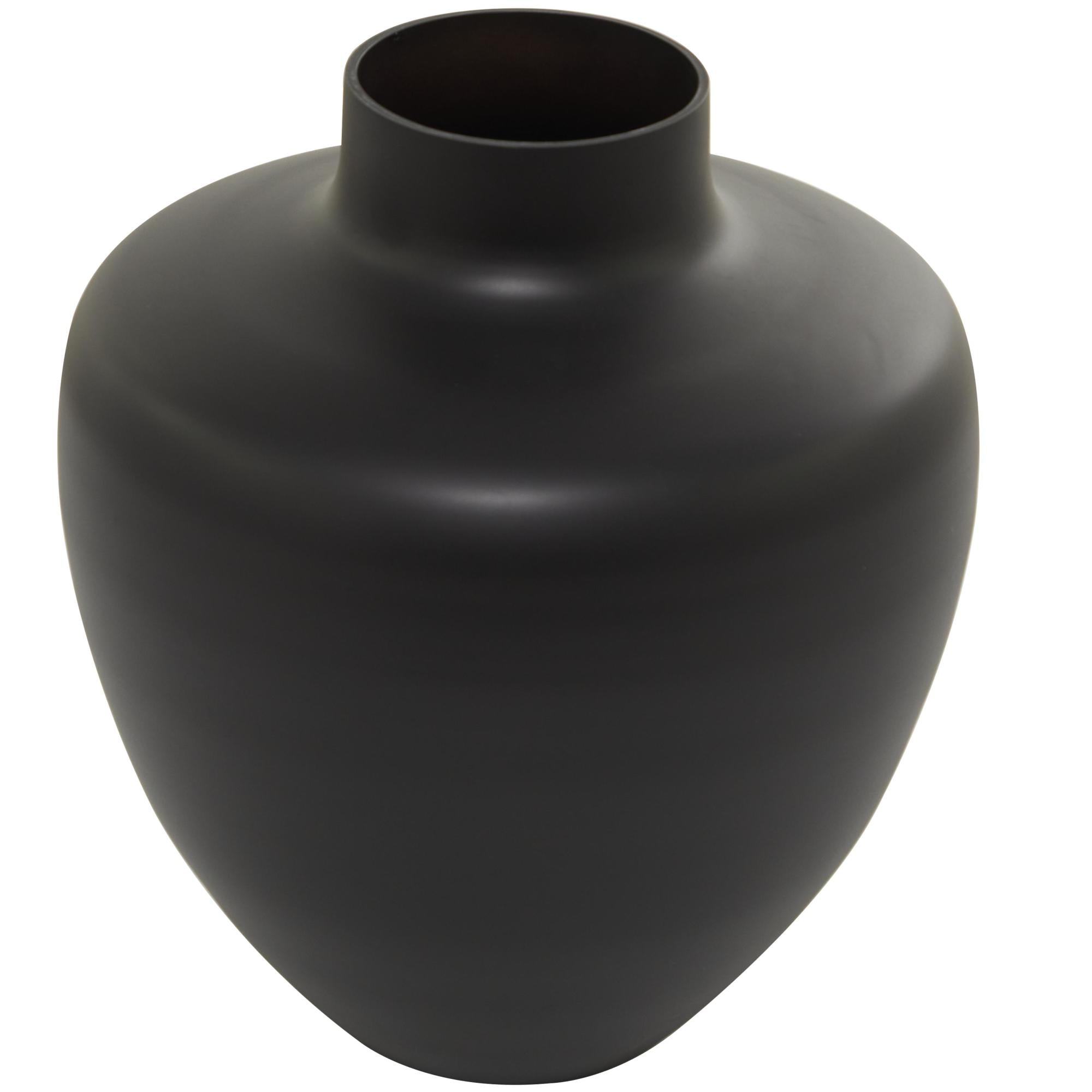 Black Glass Decorative Vase