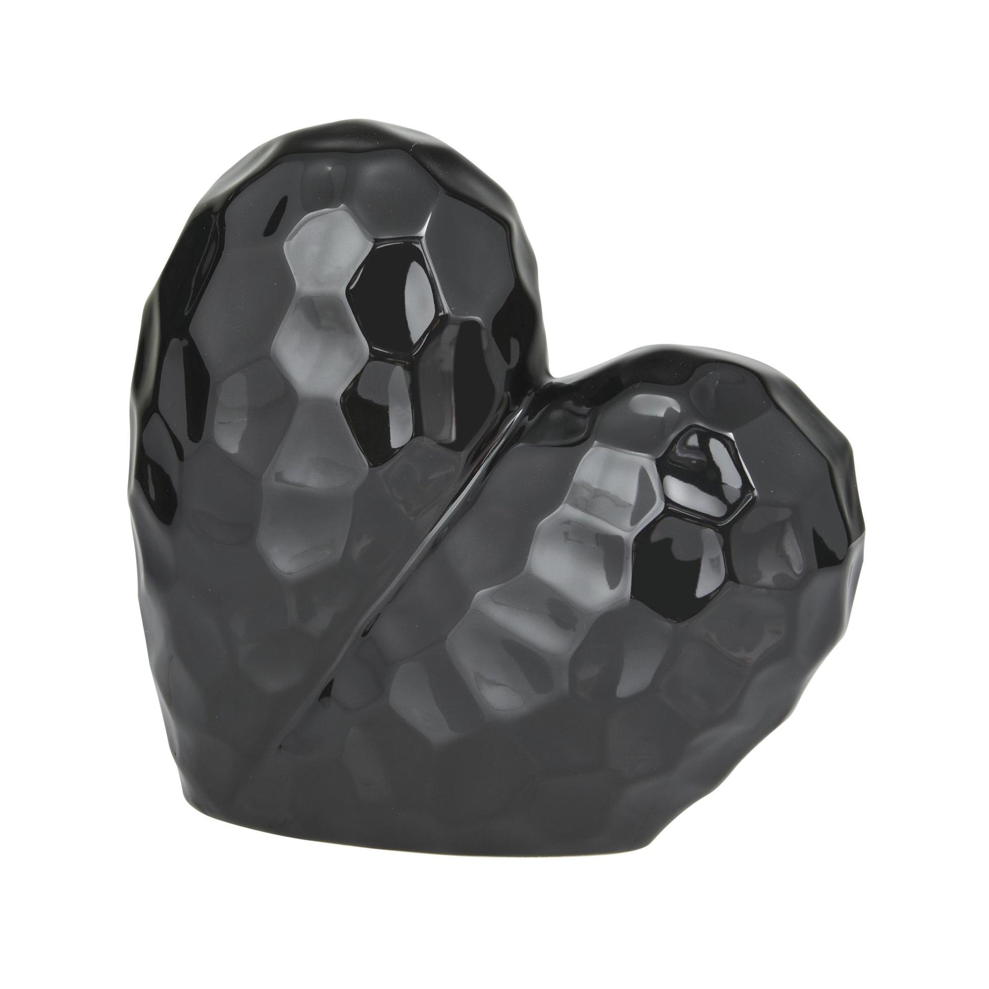 Heart Porcelain Ceramic Dimensional Angled Origami Inspired Decorative Sculpture
