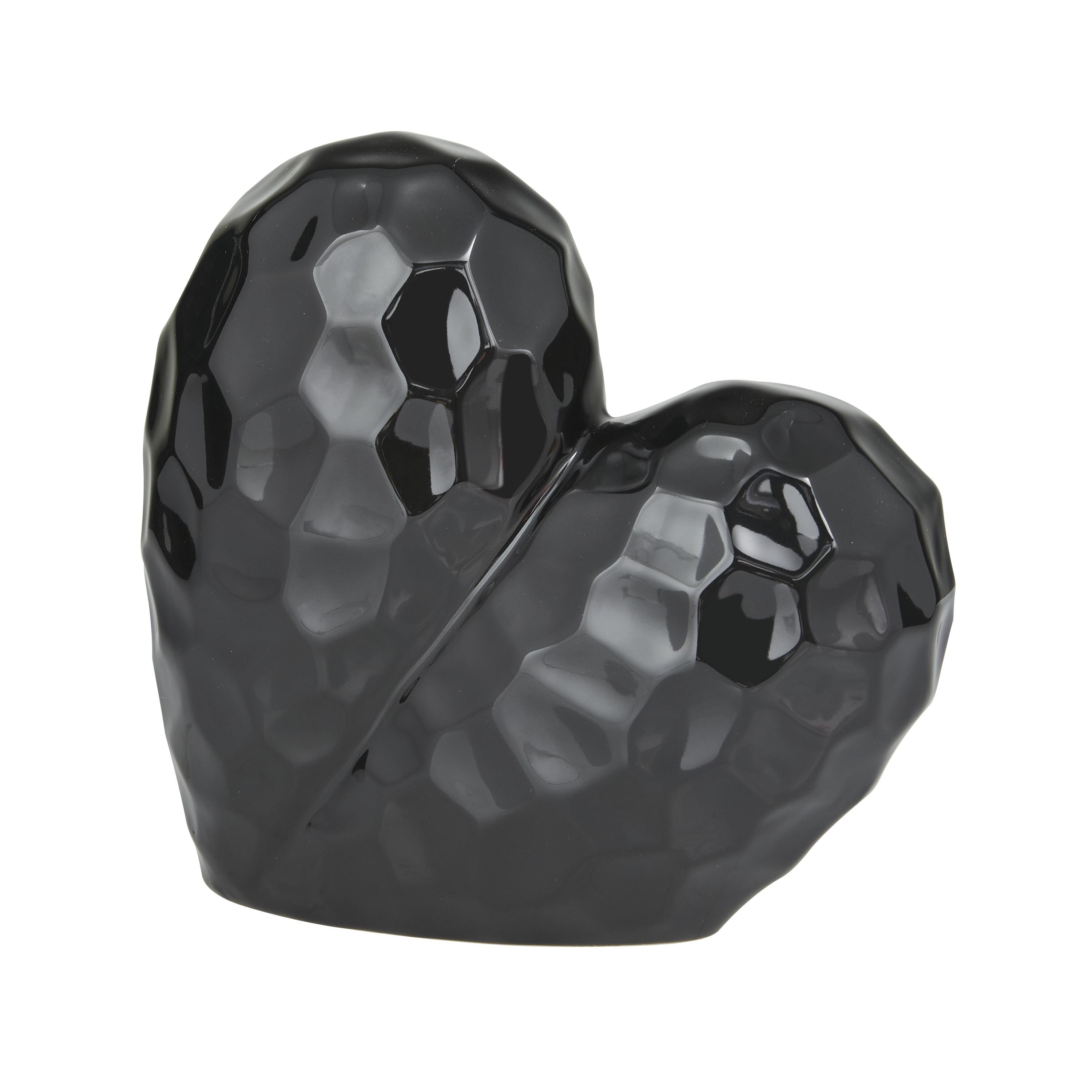 Heart Porcelain Ceramic Dimensional Angled Origami Inspired Decorative Sculpture