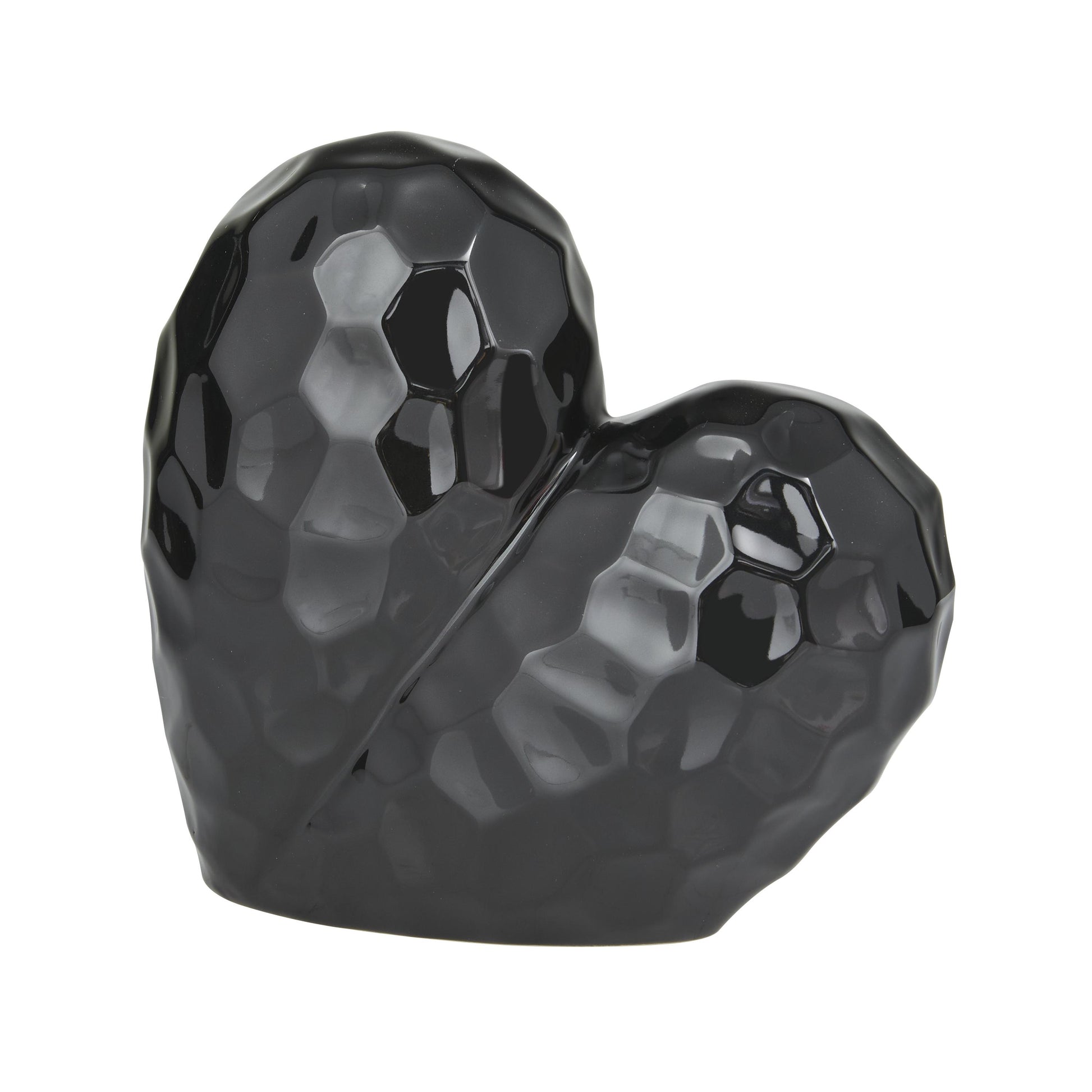 Heart Porcelain Ceramic Dimensional Angled Origami Inspired Decorative Sculpture