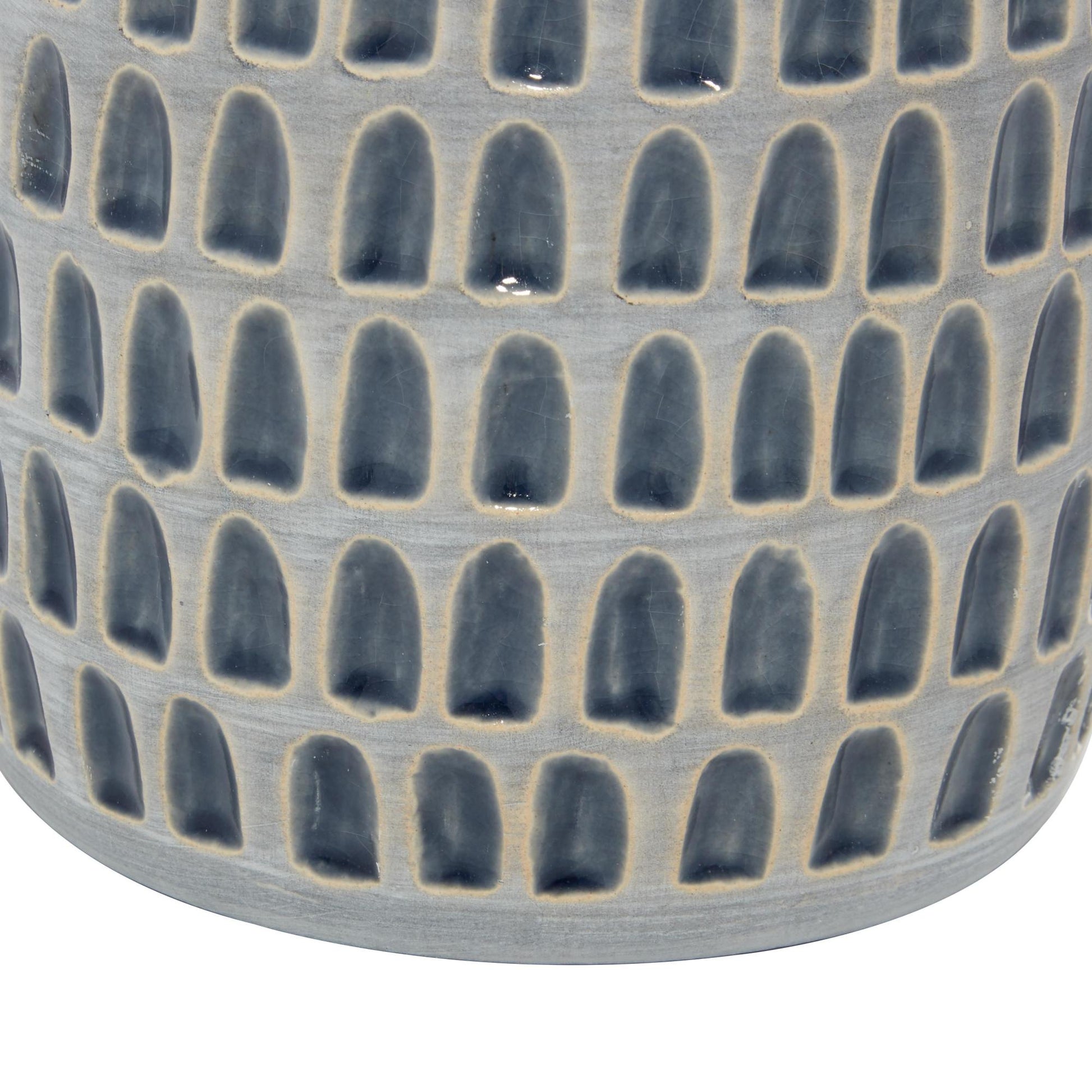 Set of 2 Gray Ceramic Handmade Decorative Vase