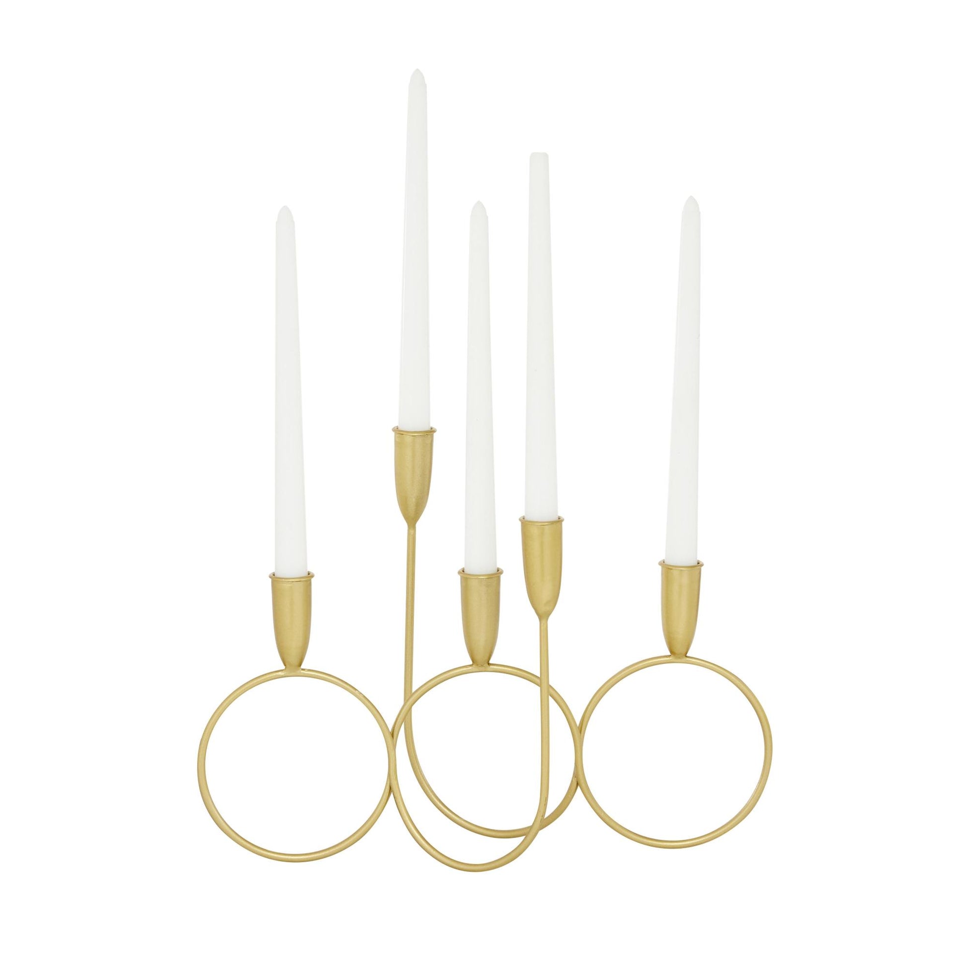 CosmoLiving by Cosmopolitan Gold Metal Decorative Candelabra