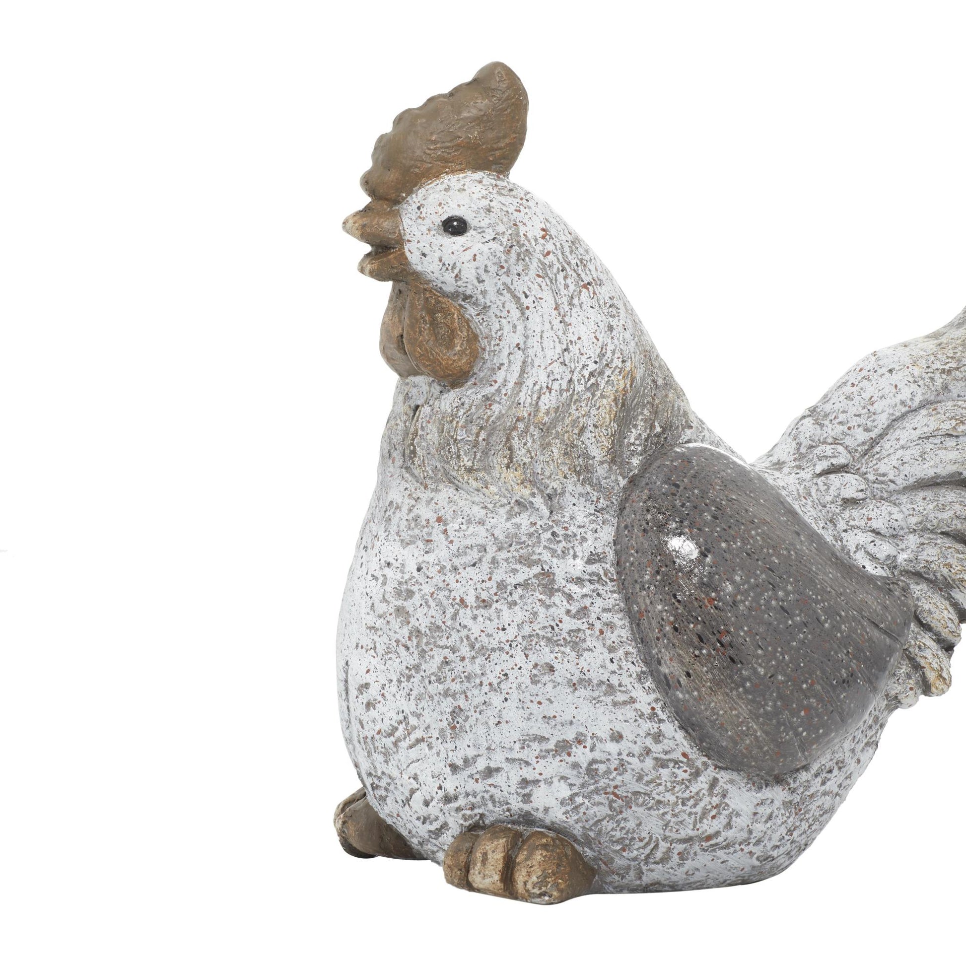 Chicken Gray Polystone Indoor Outdoor Decorative Garden Sculpture