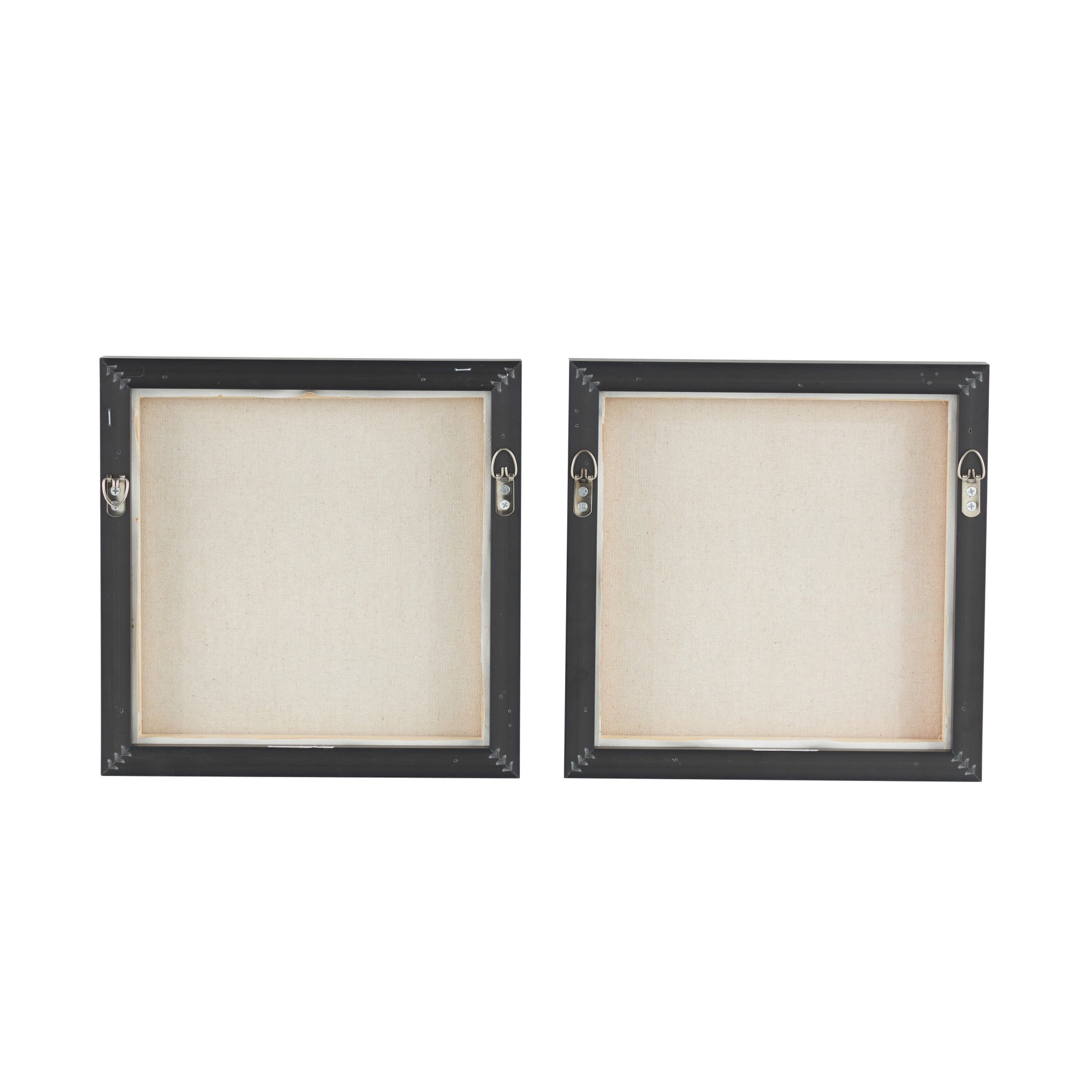 Set of 2 Bird Multi Colored Canvas Colorful Living Room Framed Wall Art with Black Frame and Gold Foil Accents