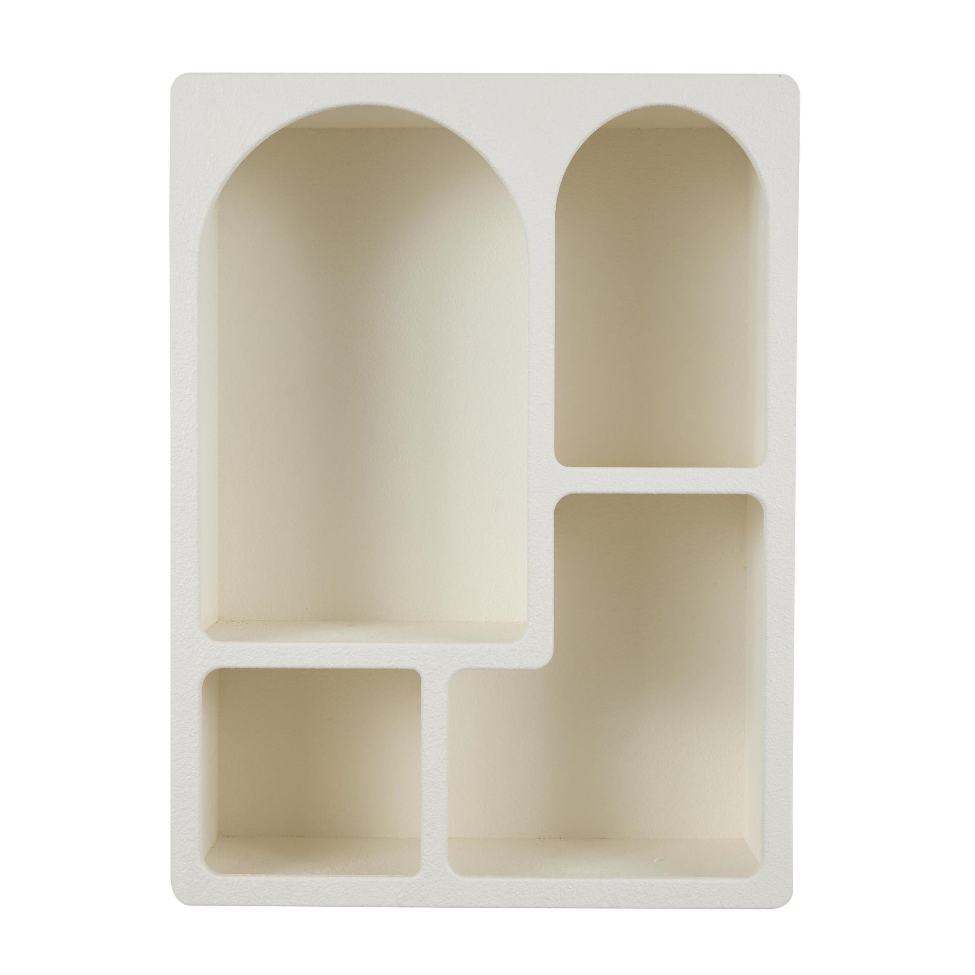 Geometric Wooden Arched 4 Shelf Room Wall Shelf with Block Shapes