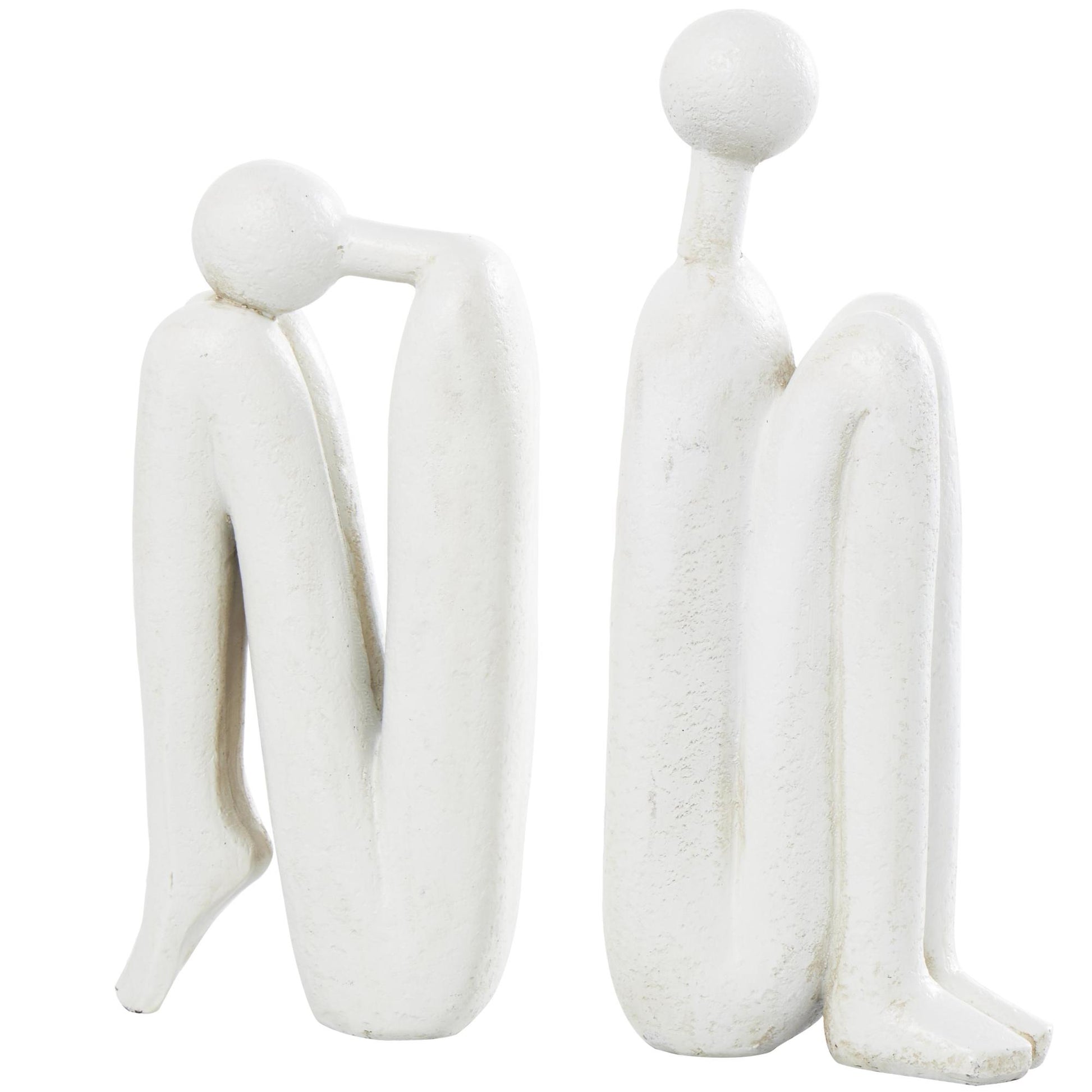 Set of 2 People Polystone Decorative Bookends