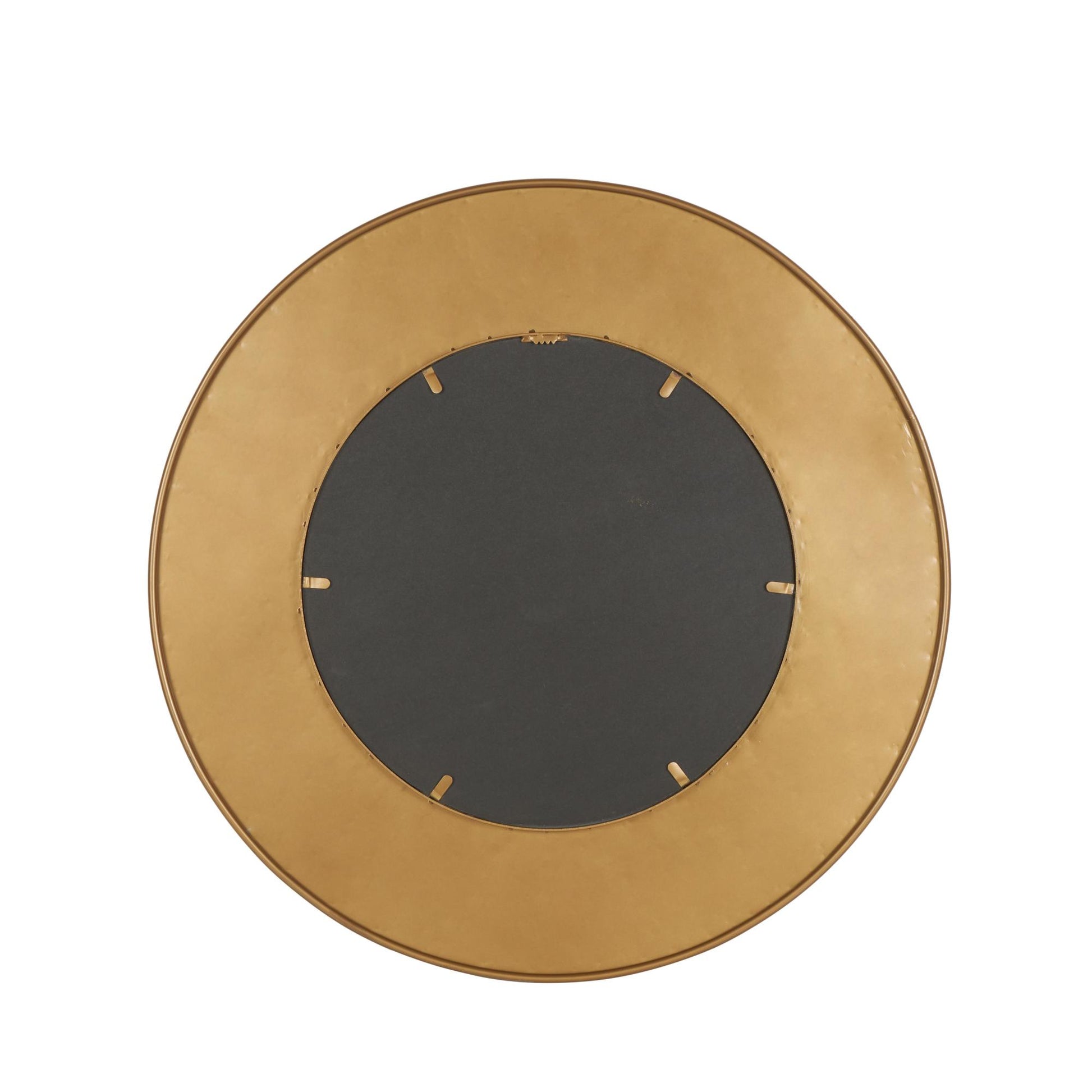 Abstract Gold Metal Room Wall Mirror with Overlapping Wire Rings