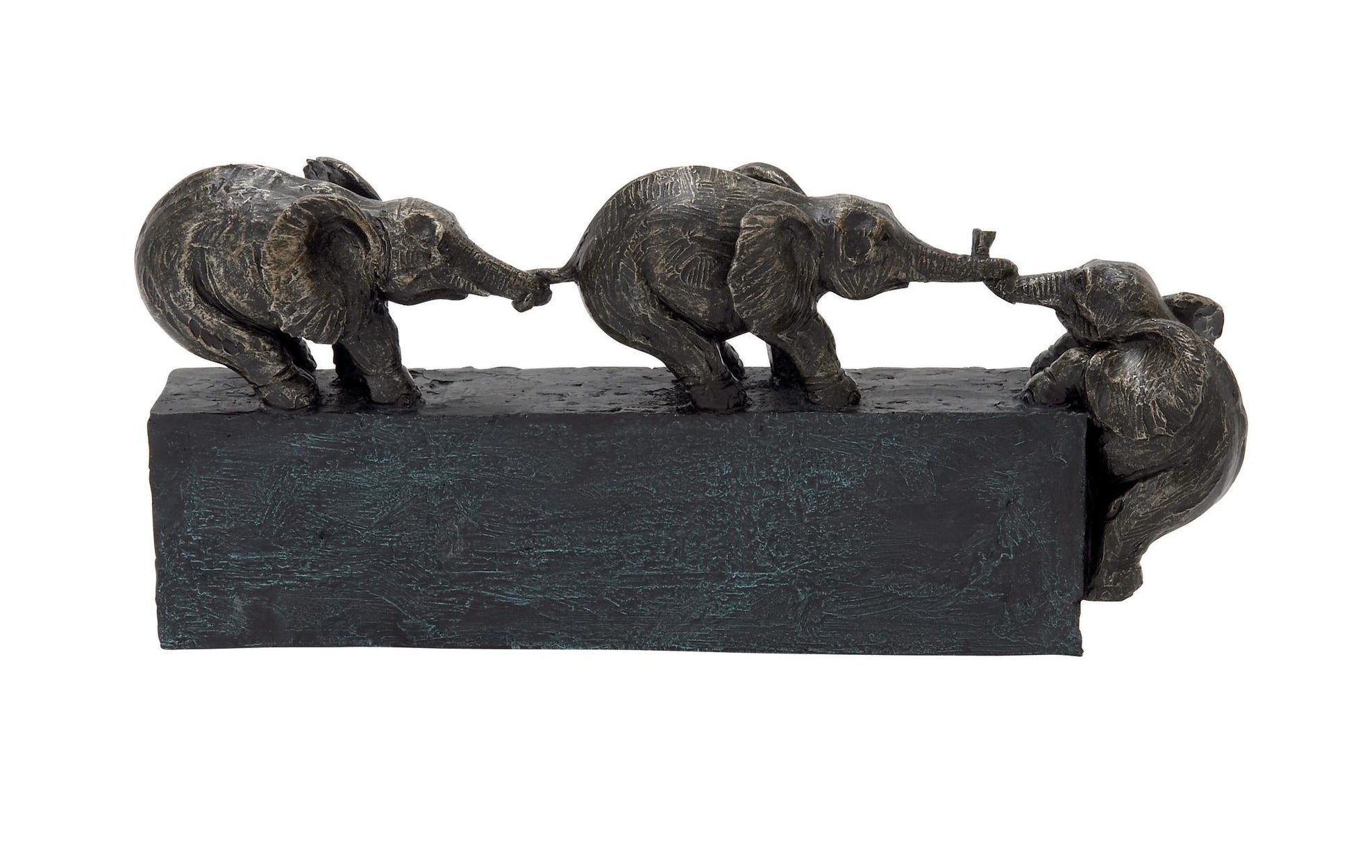 Elephant Black Polystone Decorative Sculpture