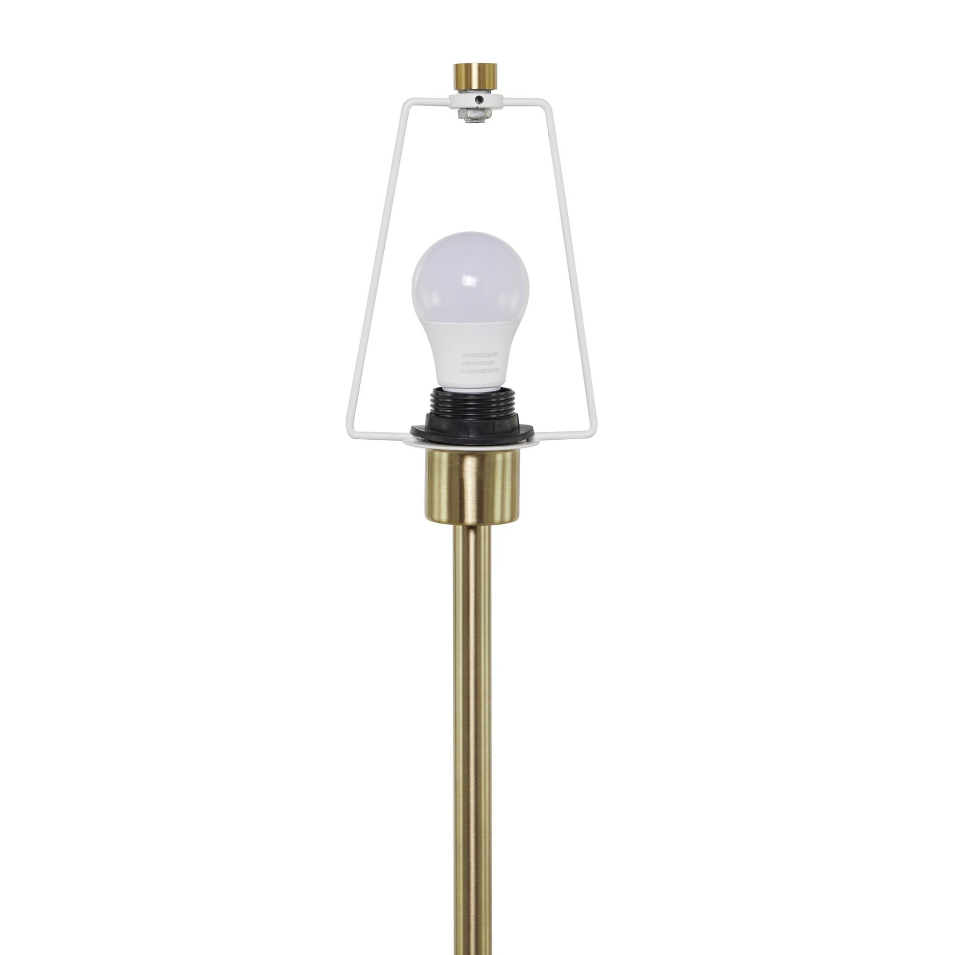 Metal Umbrella Style Room Floor Lamp with Black Marble Base
