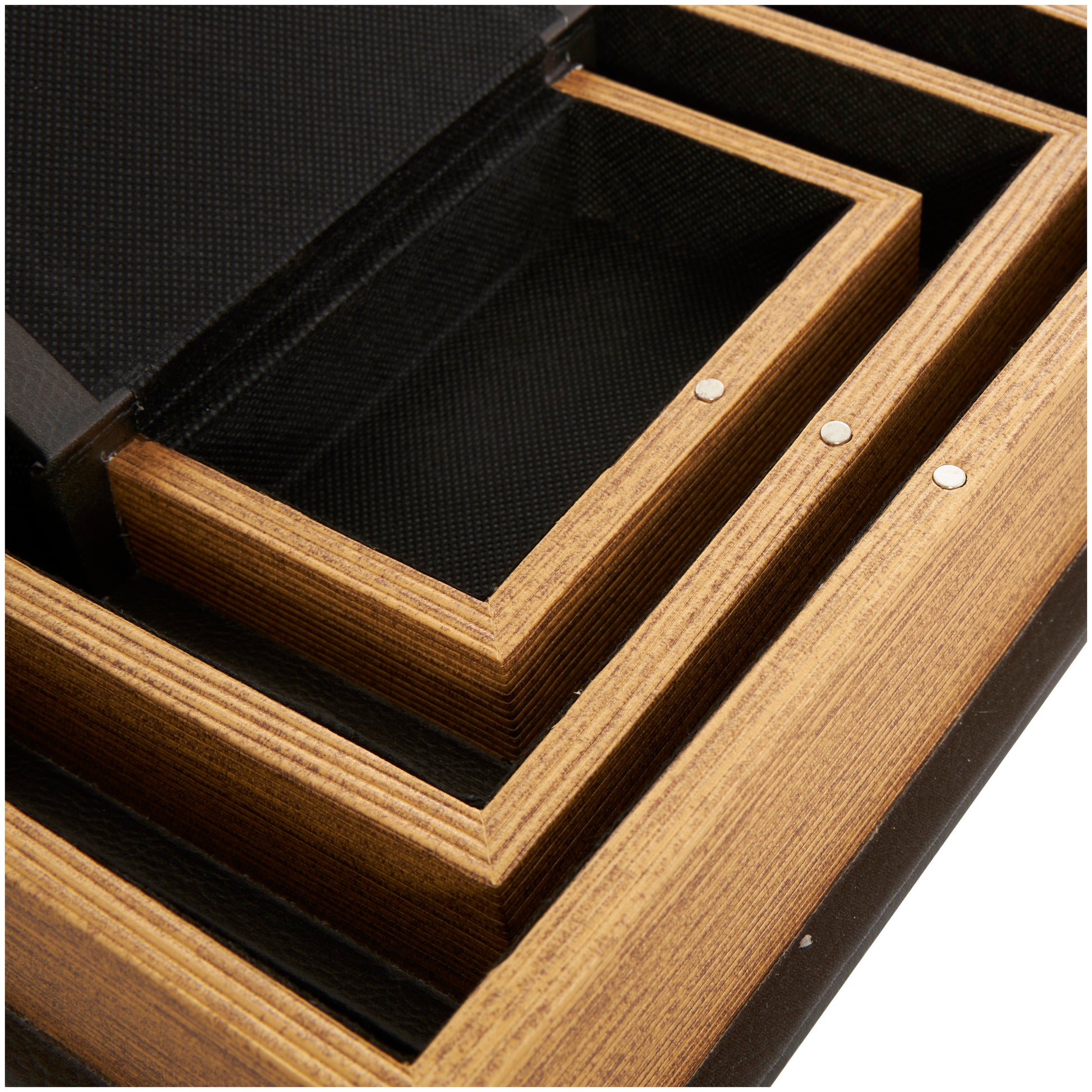 Set of 3 Black Faux Leather Paris, London, New York Faux Book Storage Decorative Box with White Spine