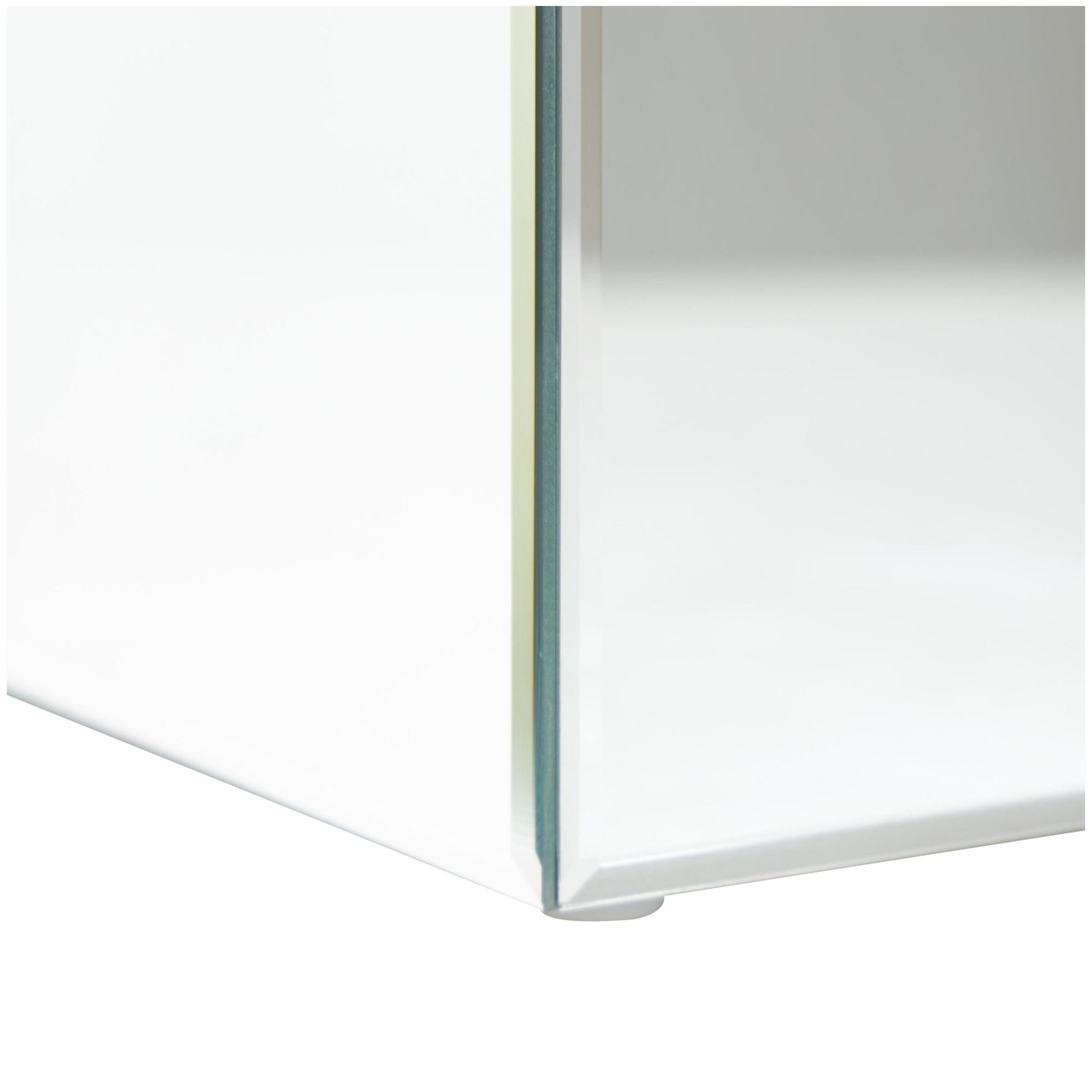 Silver Glass Tall Rectangular Mirrored Side End Pedestal Table