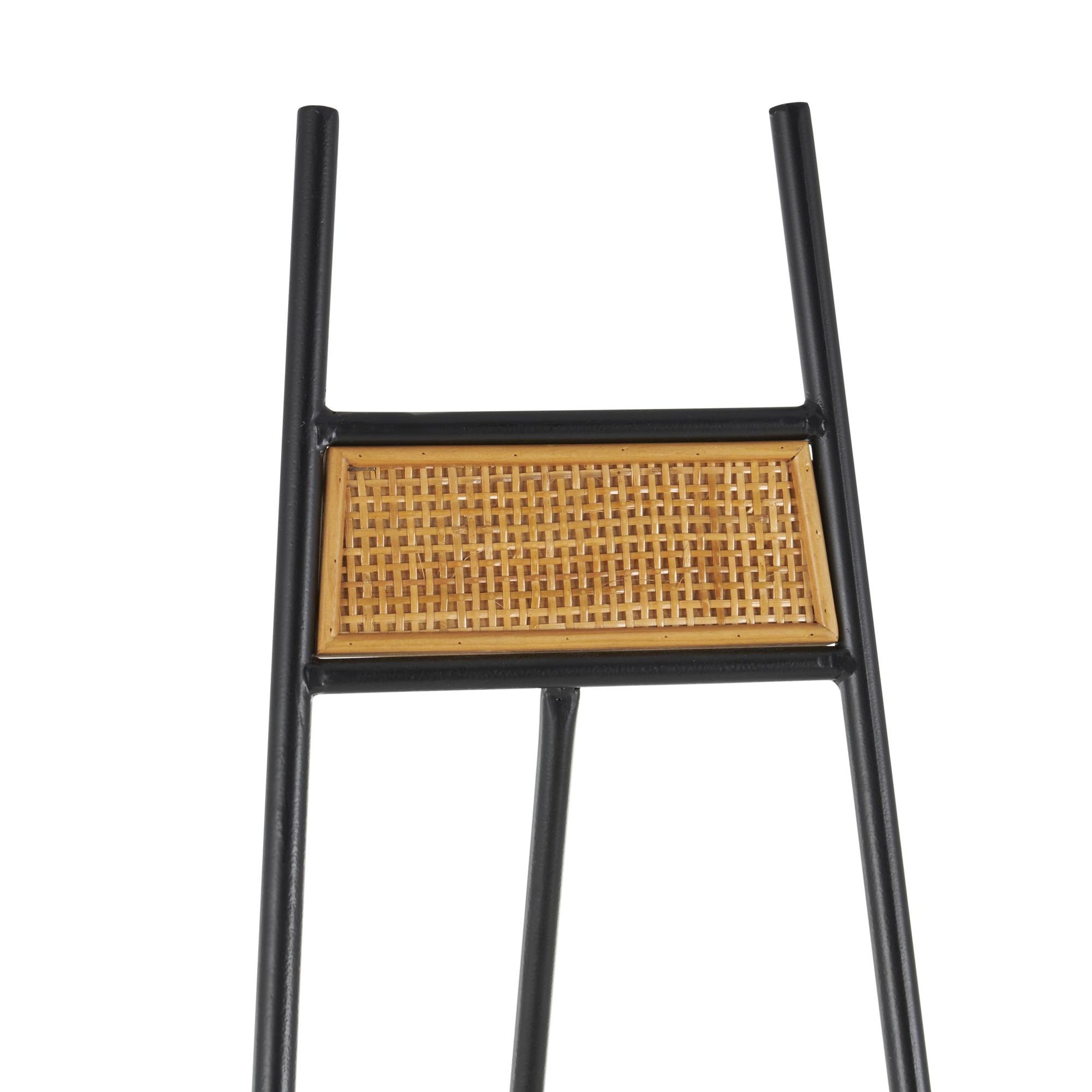 Black Metal Floor 2 Tier Display Easel with Wood Accents