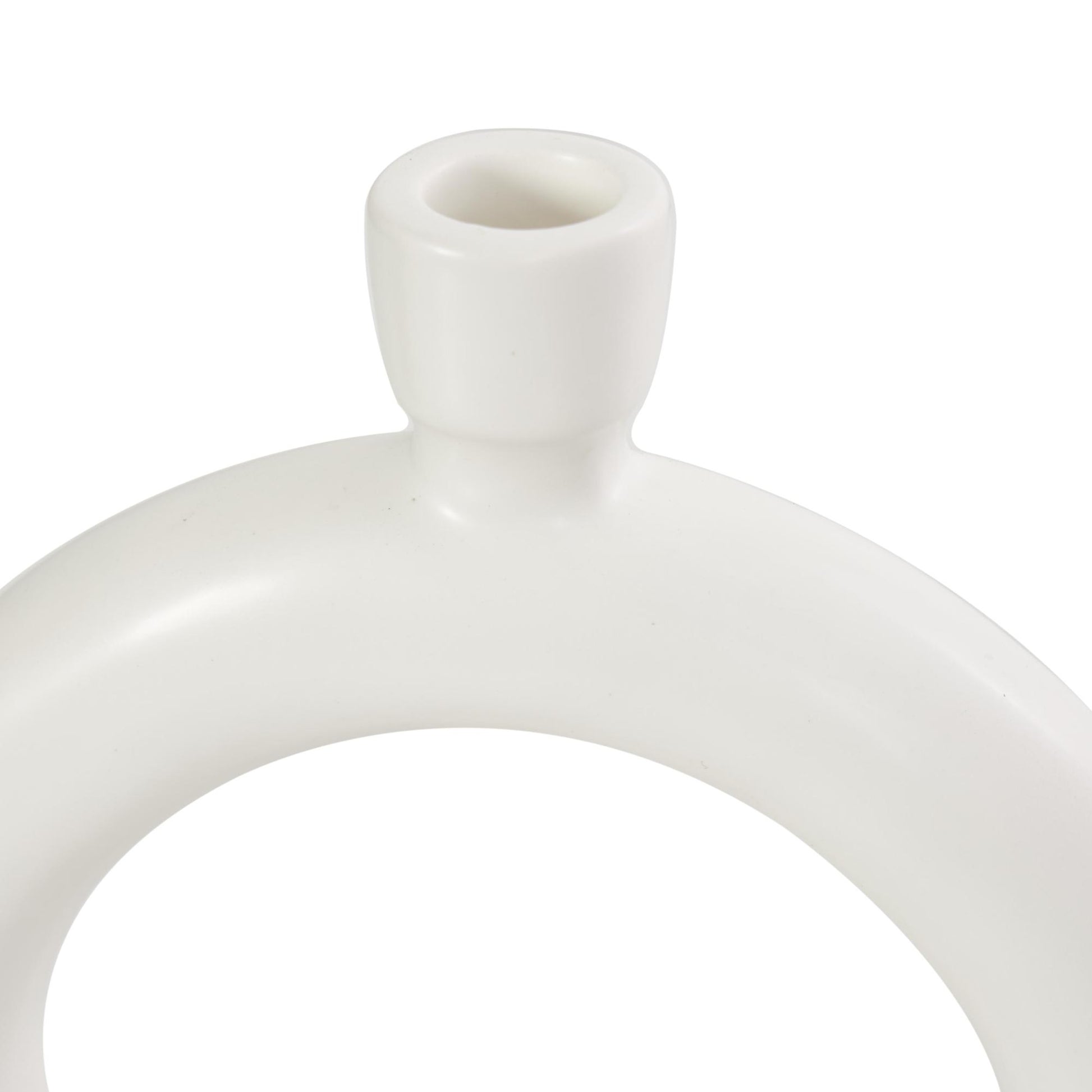 CosmoLiving by Cosmopolitan Set of 2 Geometric Black Ceramic Ring Decorative Candle Holder