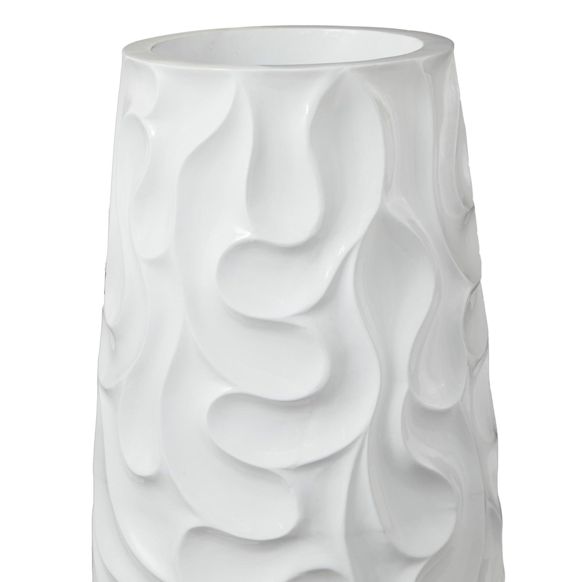 Resin Large Wavy Textured Floor Decorative Vase