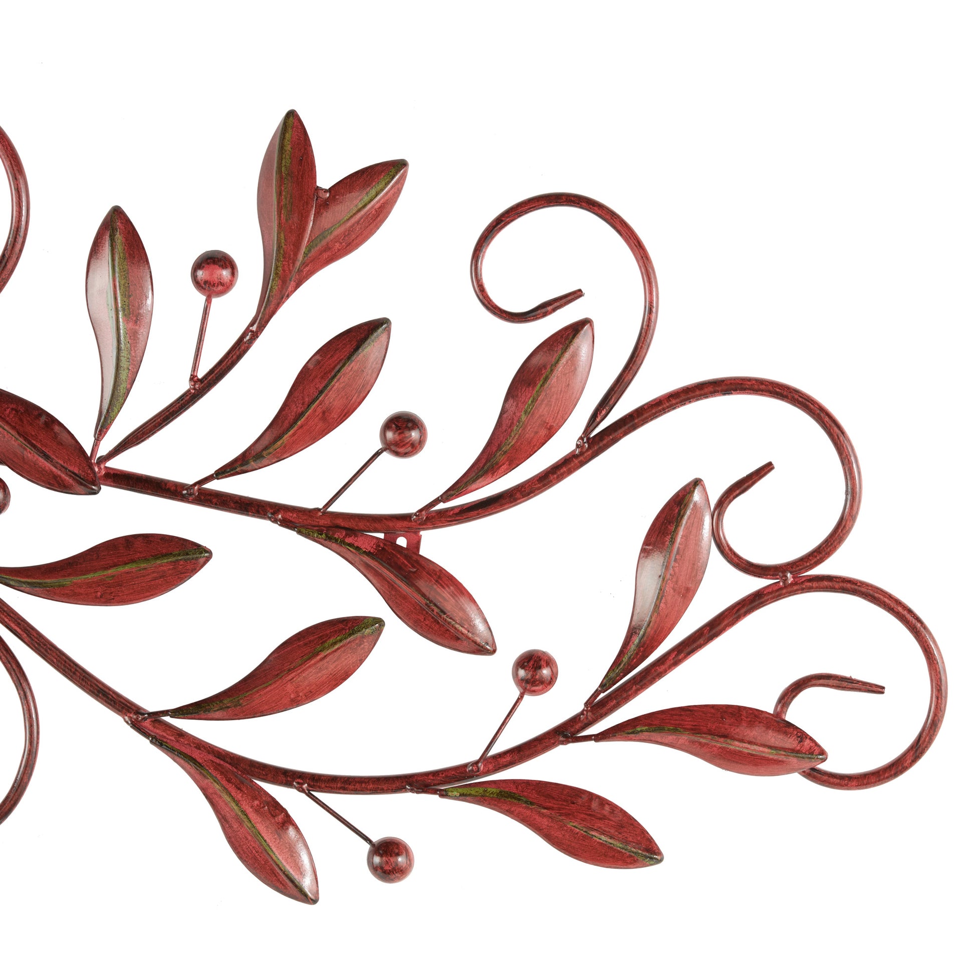 Leaf Metal Home Wall Decor with Beaded Accents 51" x 2" x 15"