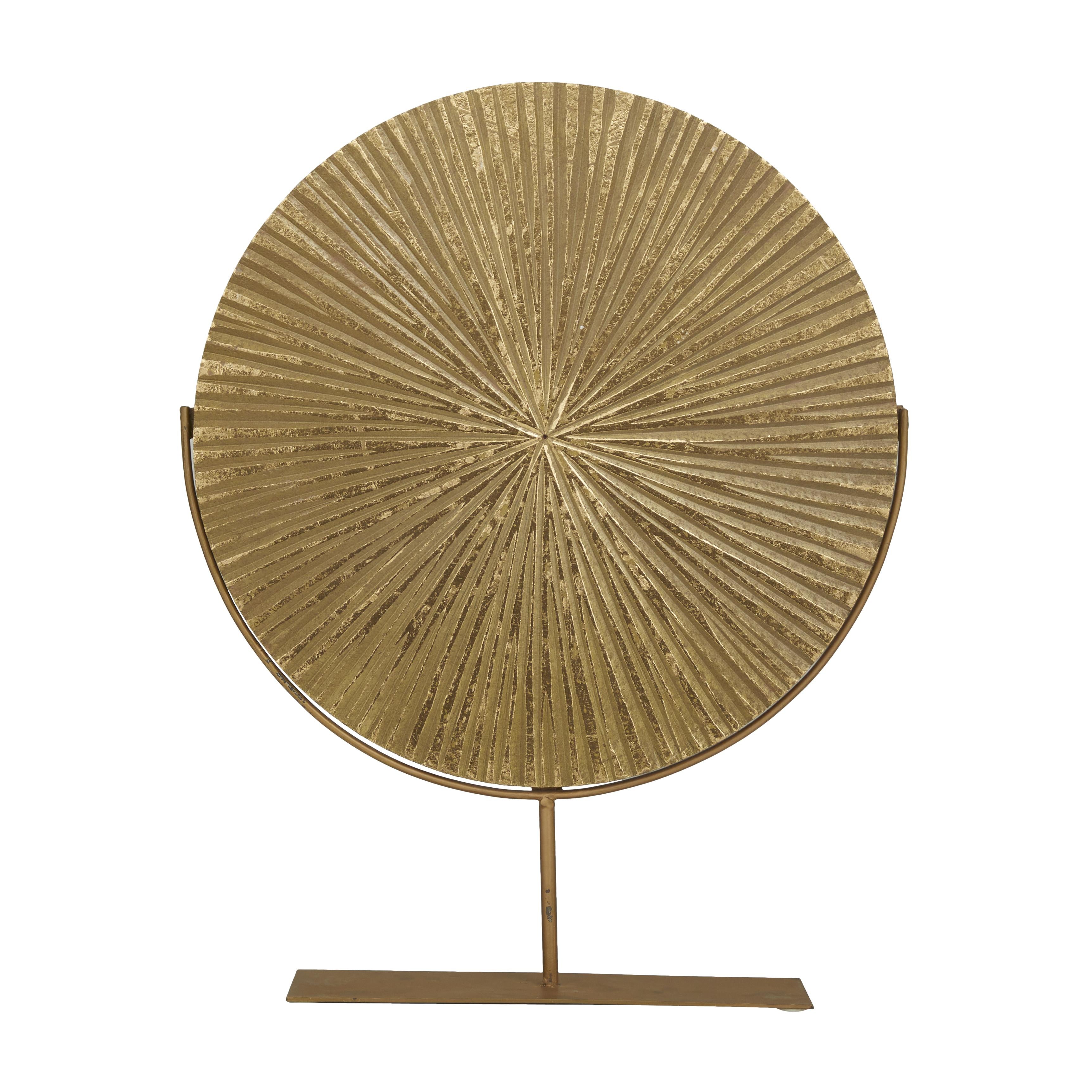 CosmoLiving by Cosmopolitan Starburst Metal Carved Decorative Sculpture with Stand