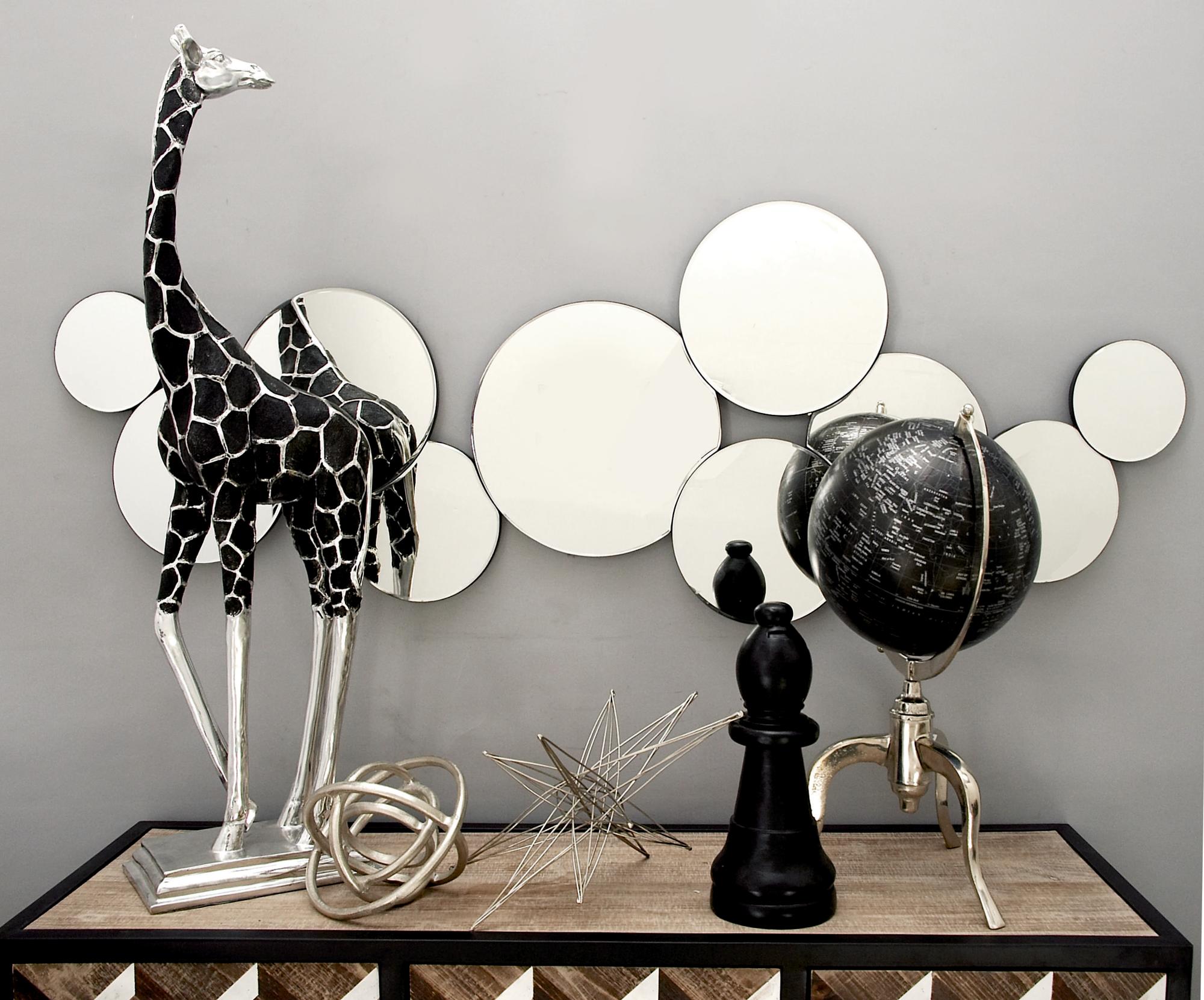 Silver Glass Bubble Cluster Room Wall Mirror